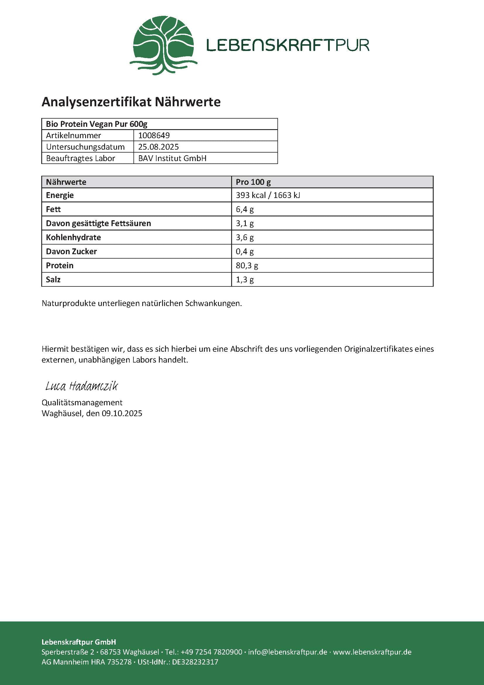 Bio Protein Vegan Pulver