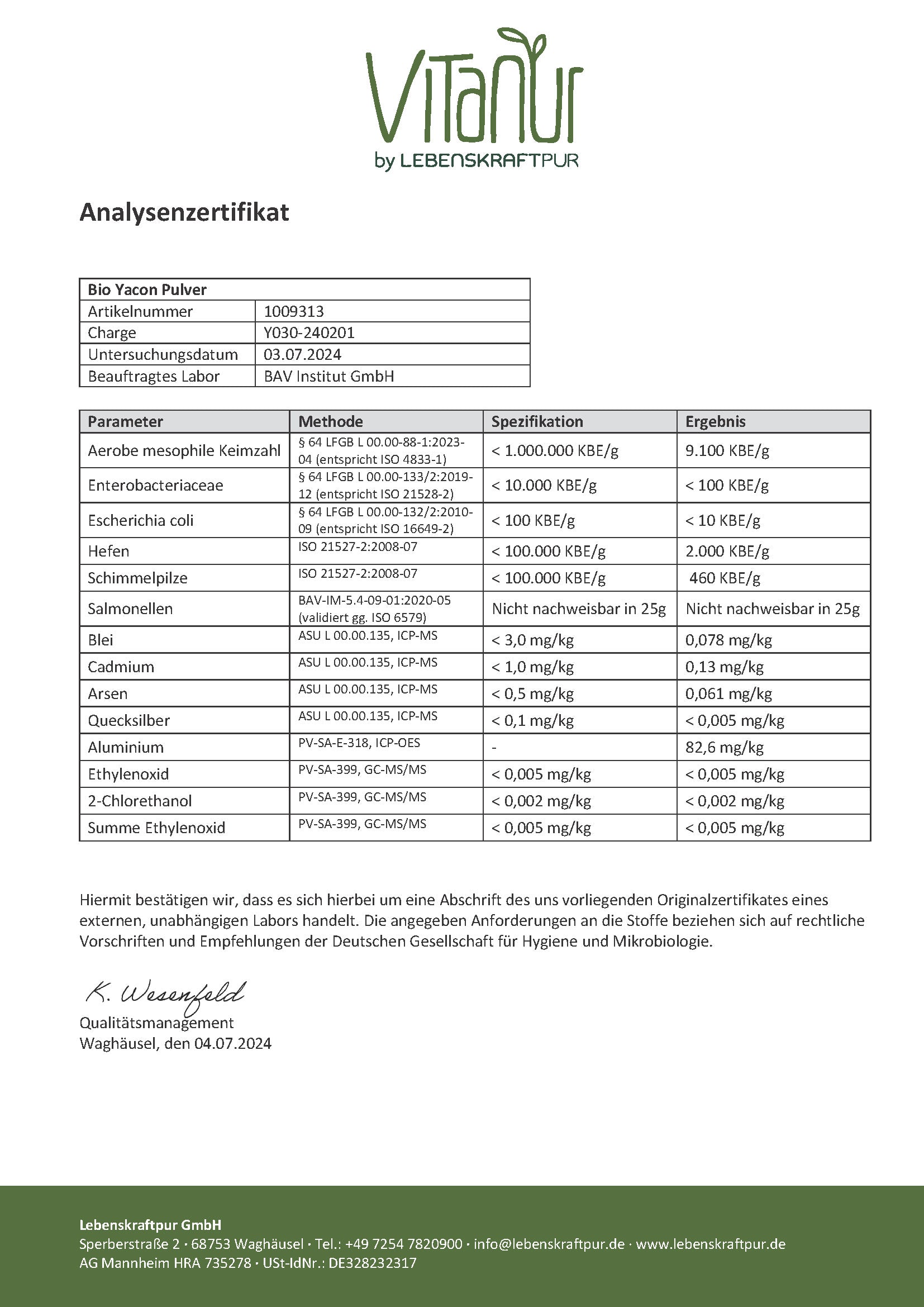 Produktbild Bio Yacon Pulver