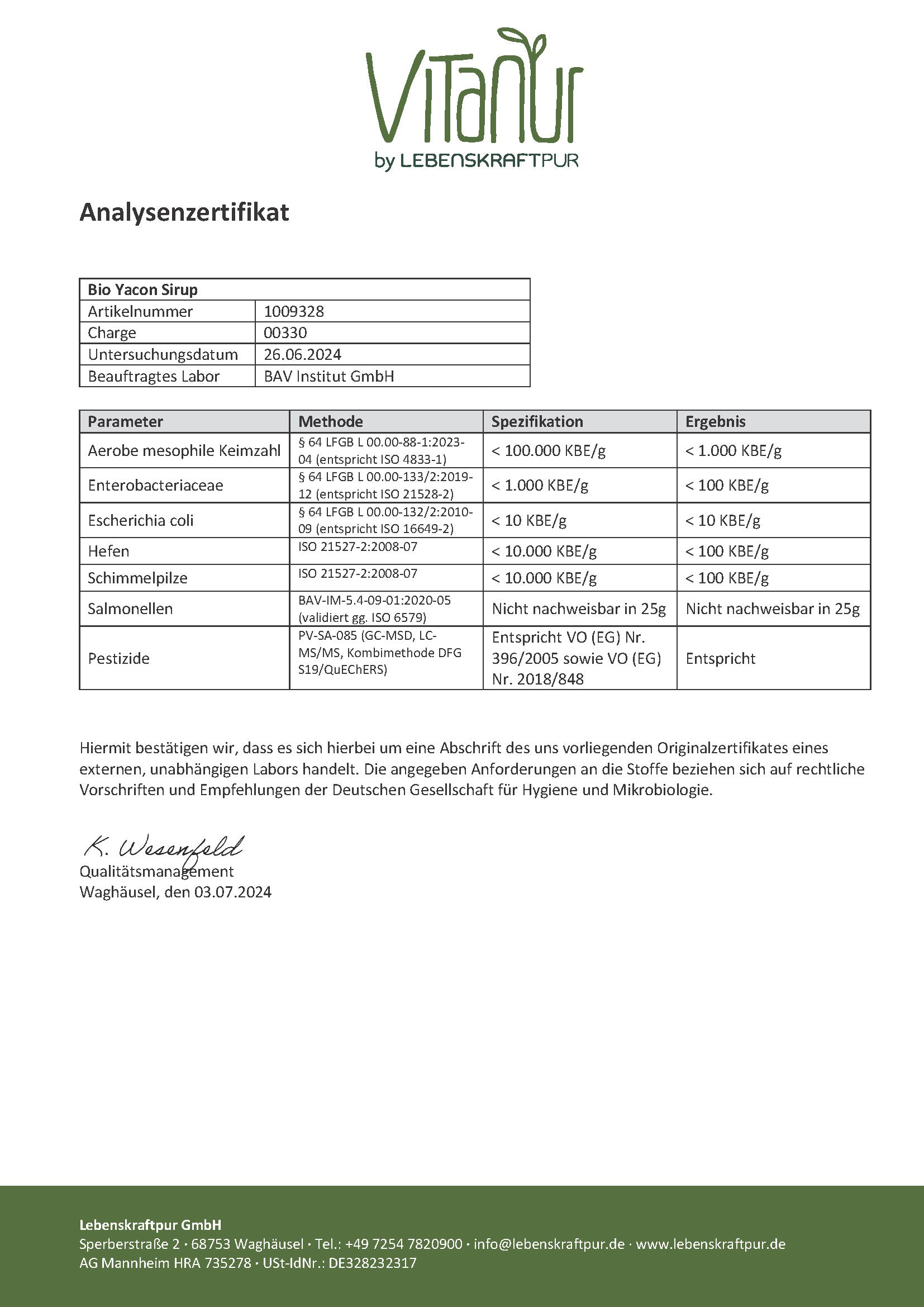 Produktbild Bio Yacon Sirup