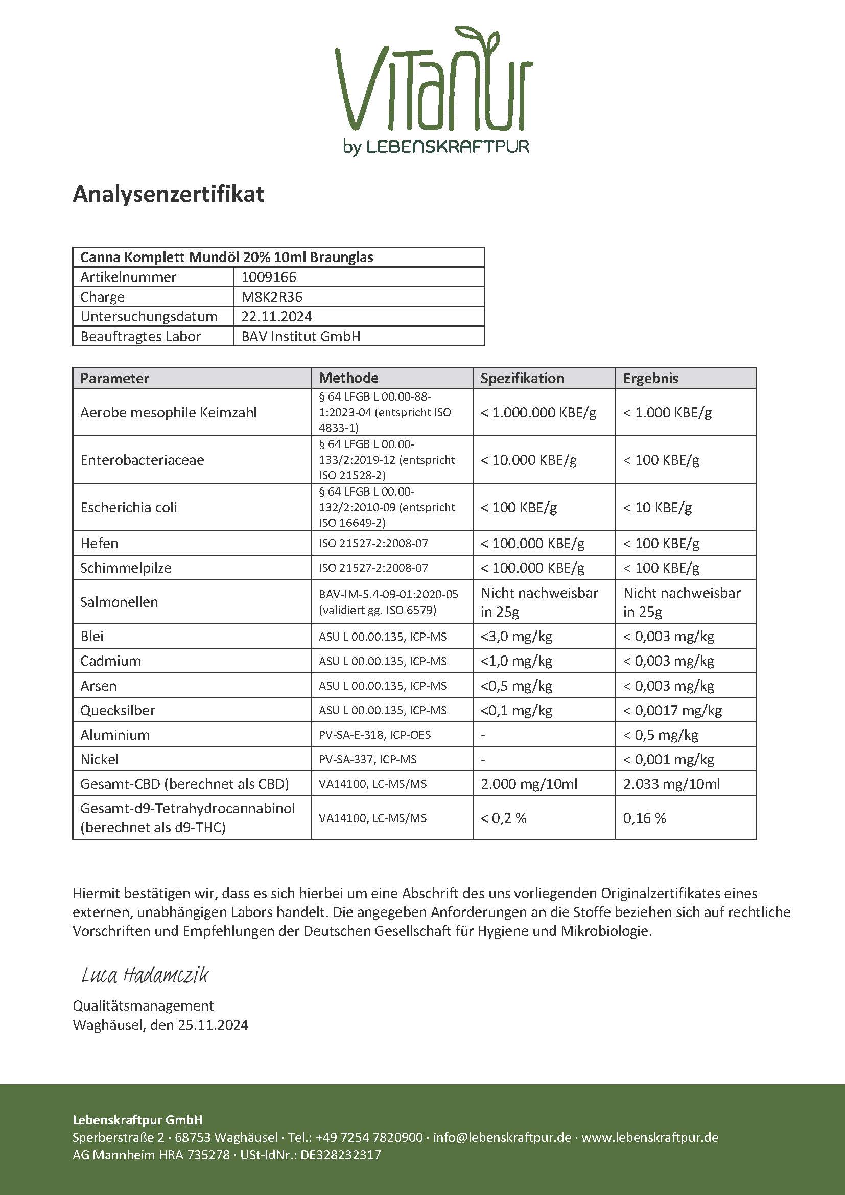 Produktbild Canna Komplett Mundöl 20%