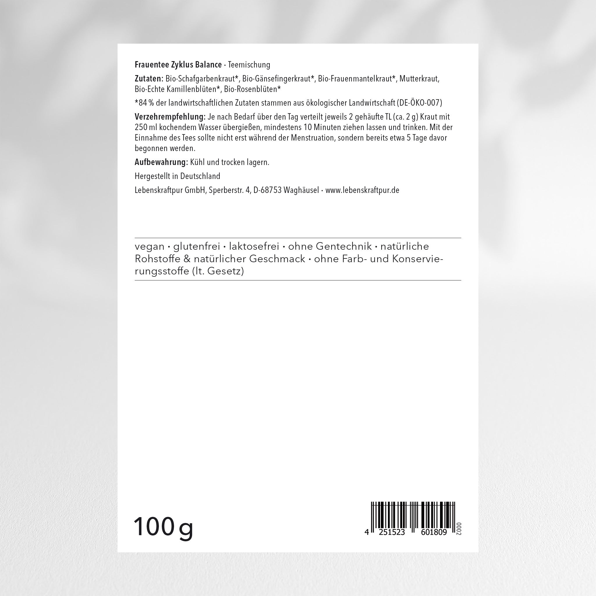 Frauentee Zyklus Balance Teemischung