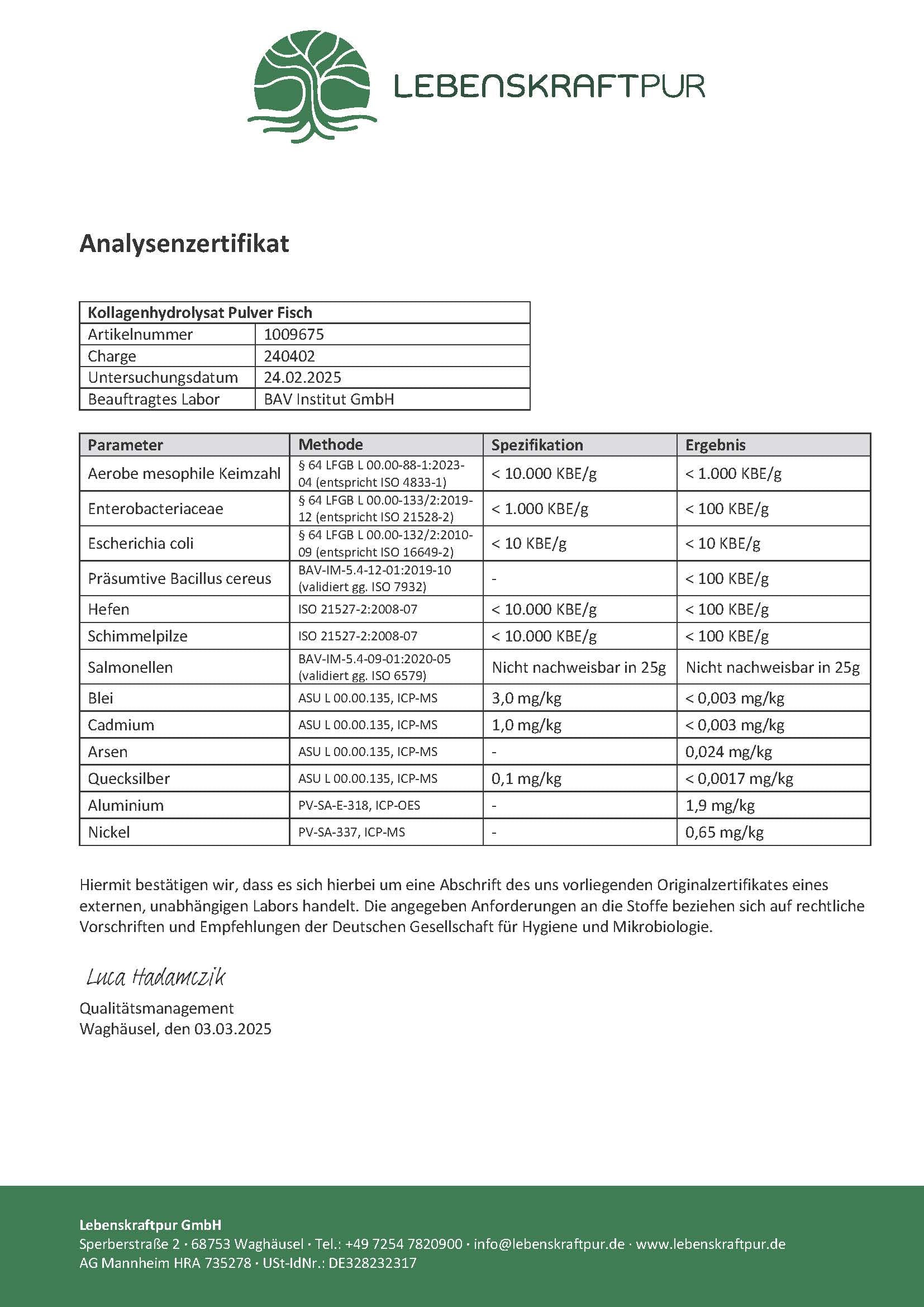 Kollagenhydrolysat Pulver (Fisch)