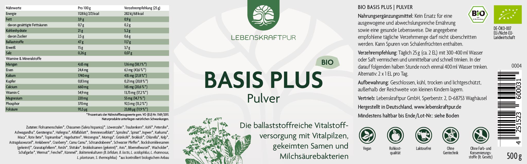Produktbild Bio Basis Plus Pulver