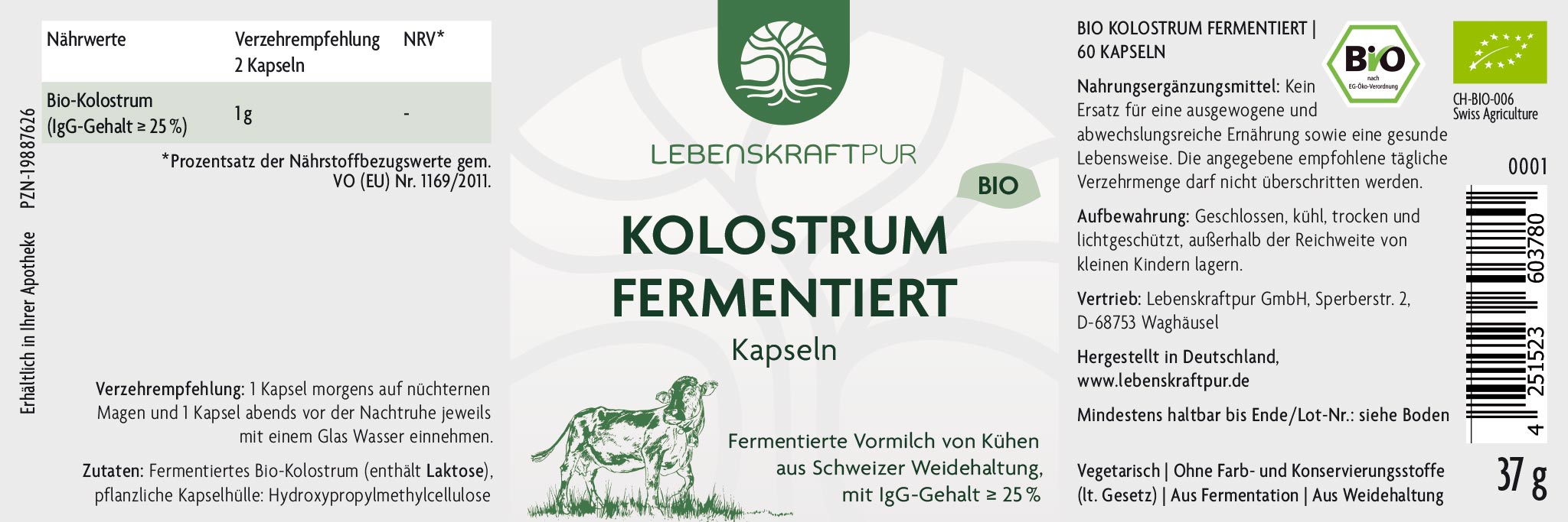 Bio Kolostrum Fermentiert Kapseln