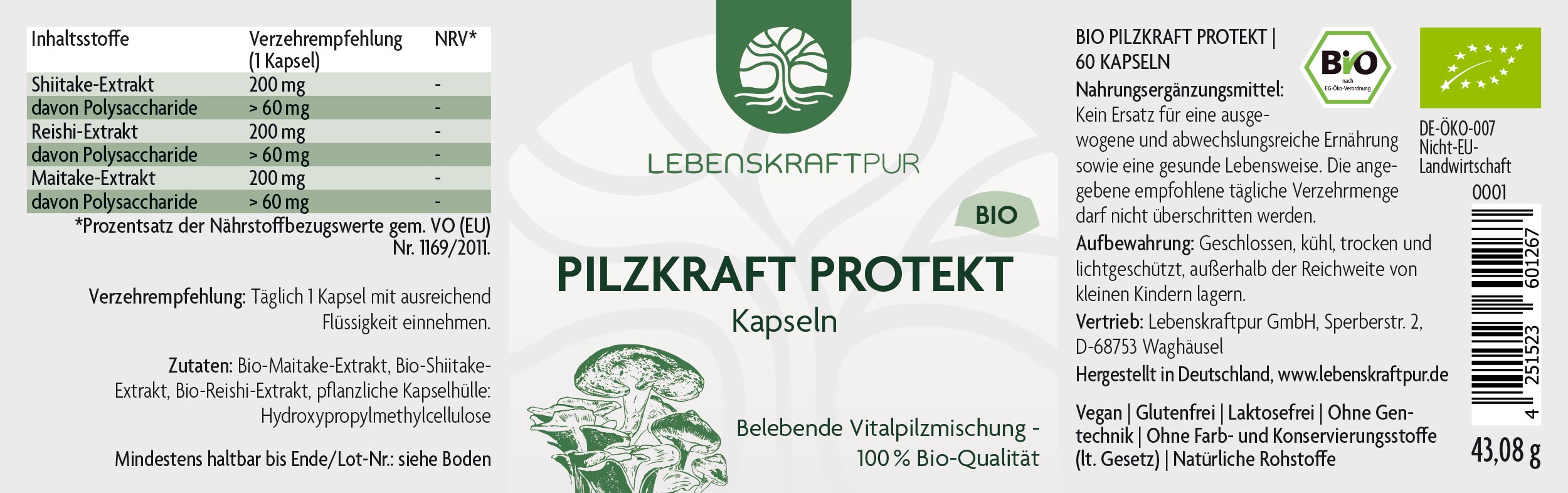 Produktbild Bio Pilzkraft Protekt Kapseln