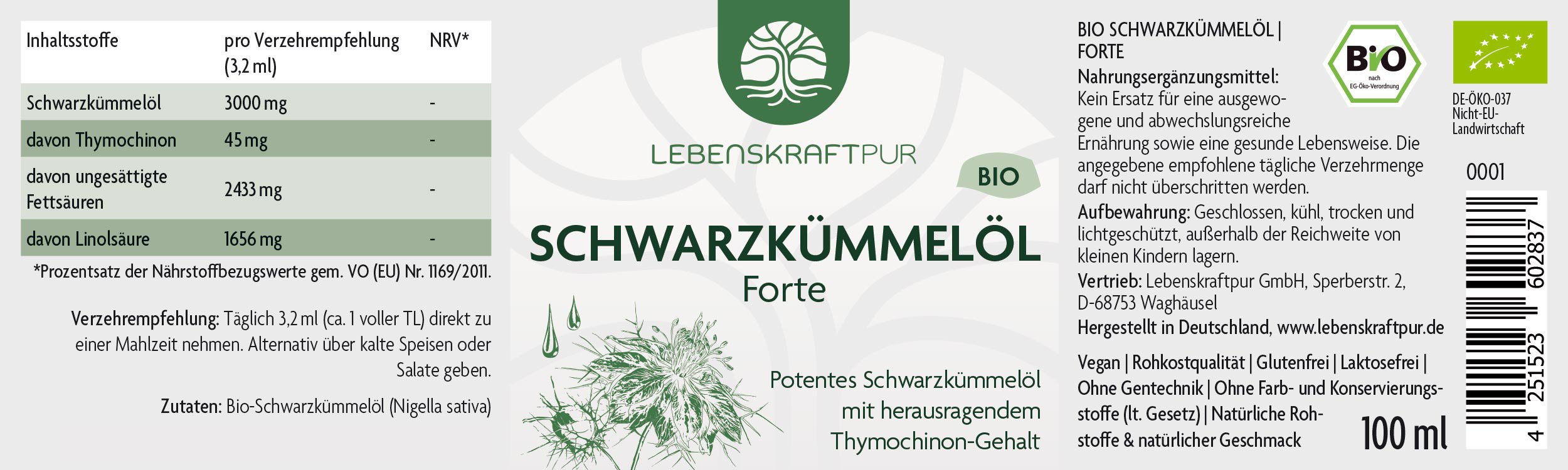 Produktbild Bio Schwarzkümmelöl Forte