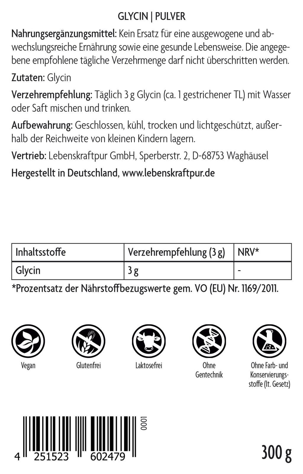 Produktbild Glycin Pulver