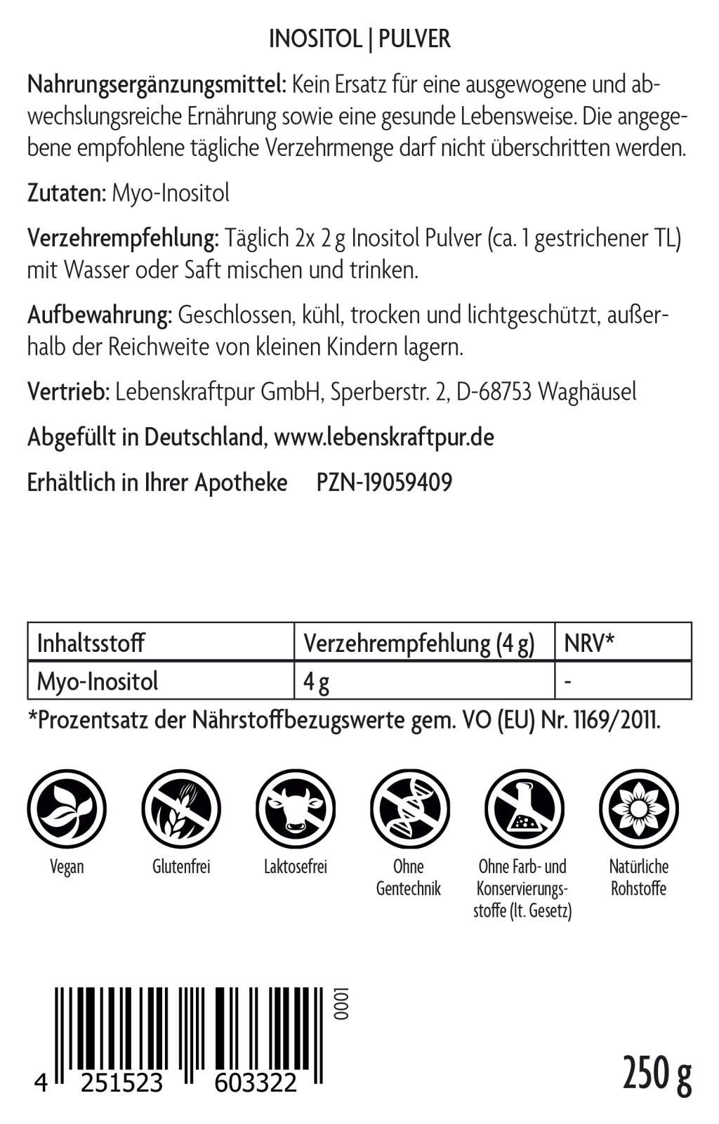 Produktbild Inositol Pulver