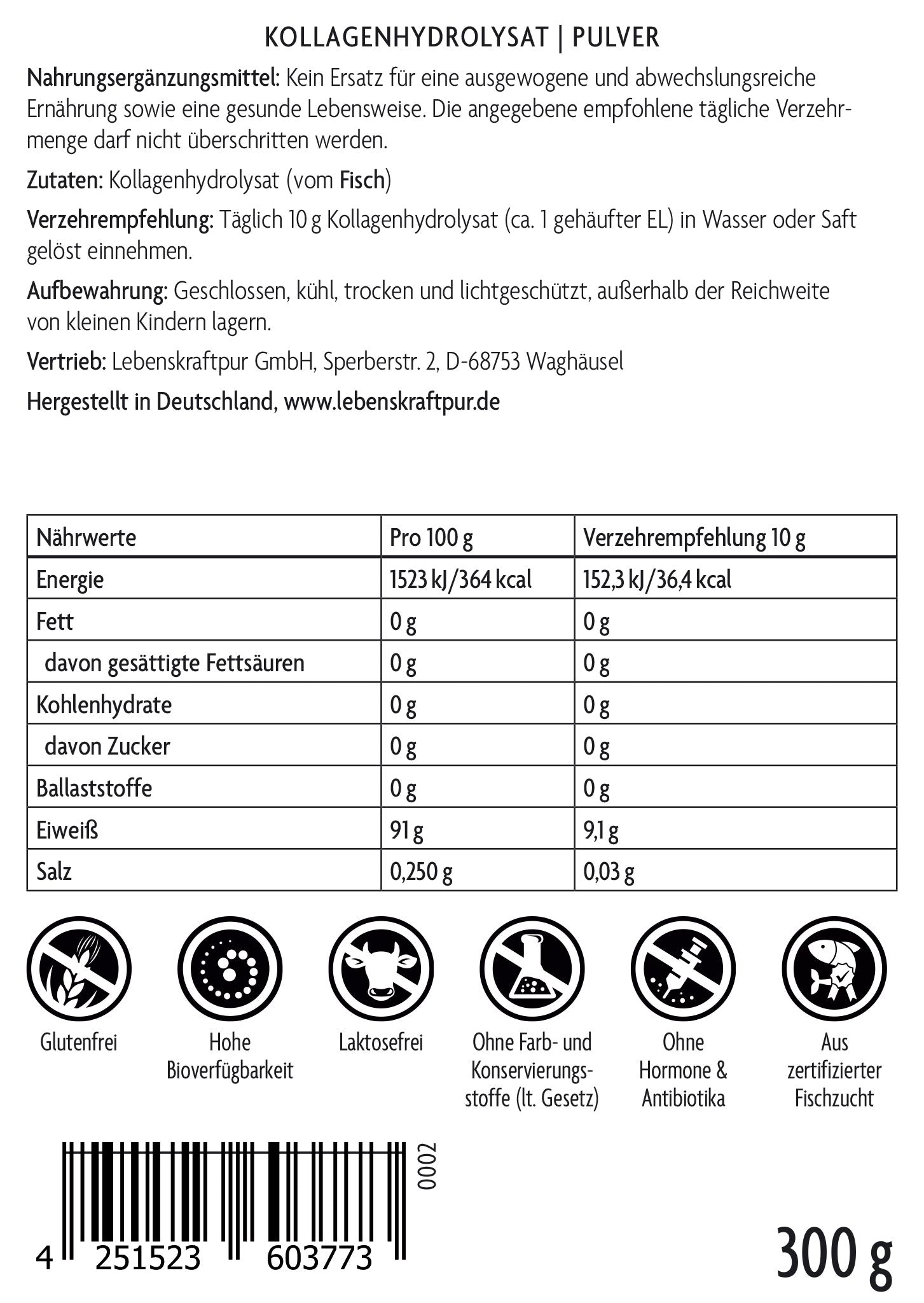Produktbild Kollagenhydrolysat Pulver (Fisch)