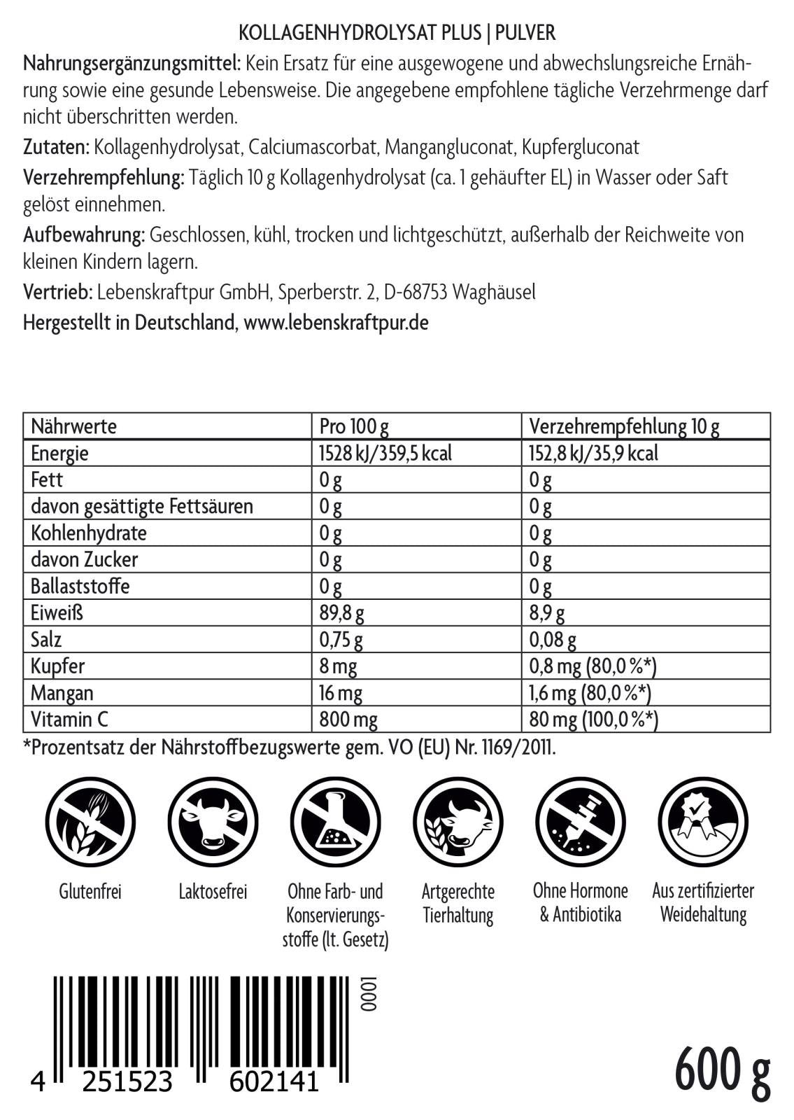 Produktbild Kollagenhydrolysat Plus Pulver