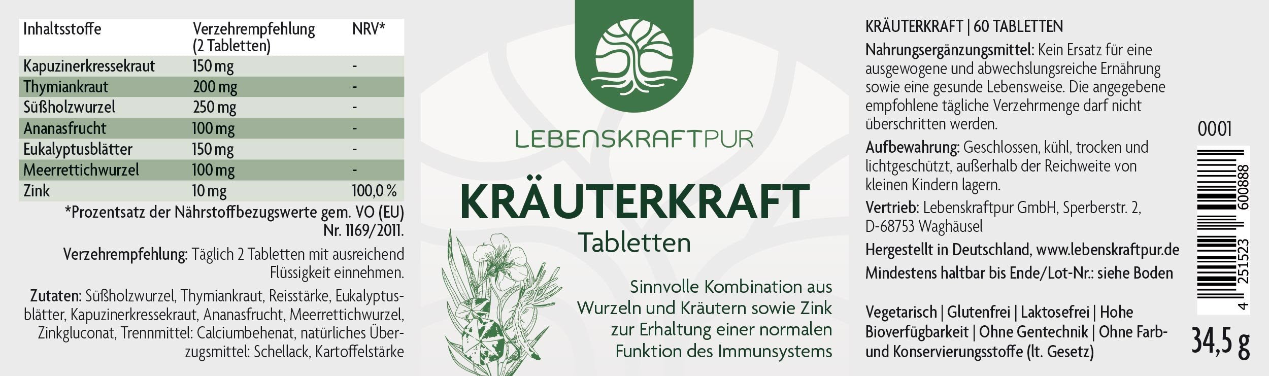 Produktbild Kräuterkraft Tabletten