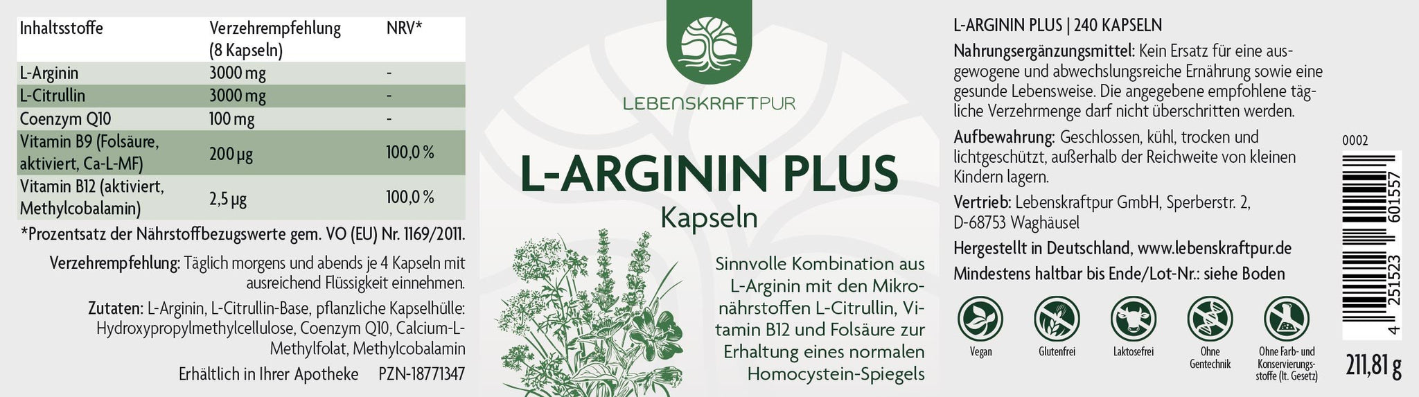 Produktbild L-Arginin Plus Kapseln