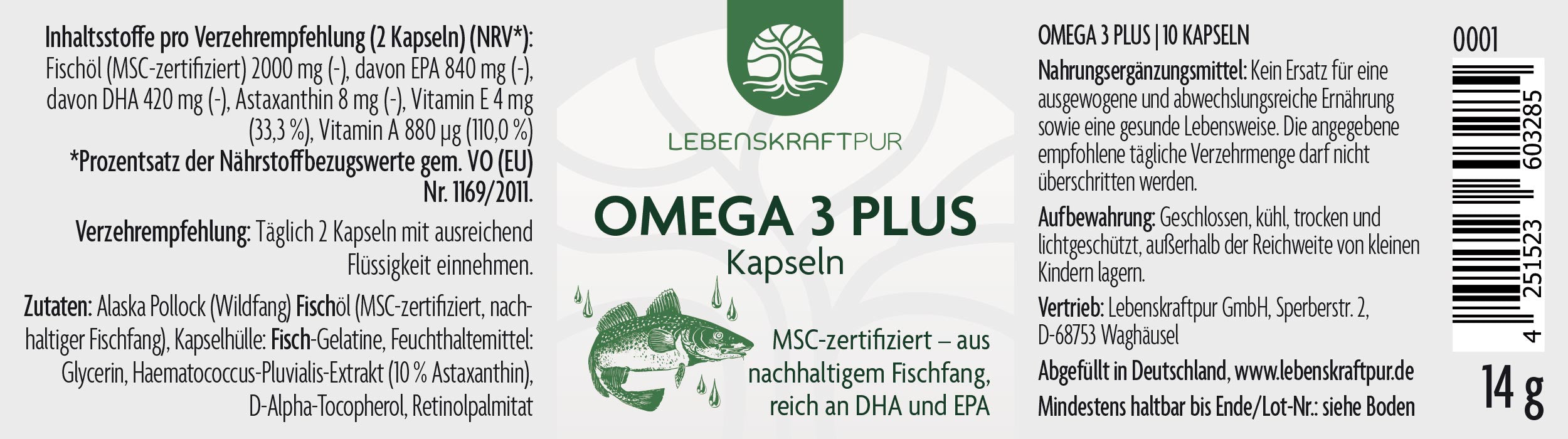Produktbild Omega 3 Plus Kapseln