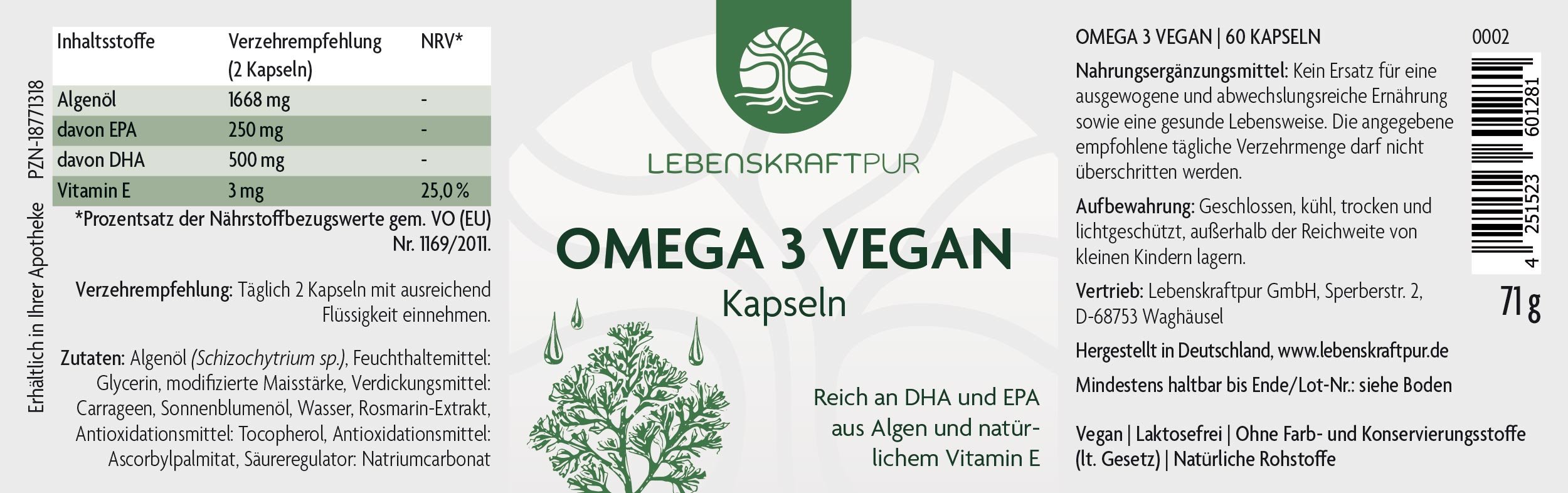 Produktbild Omega 3 Vegan Kapseln