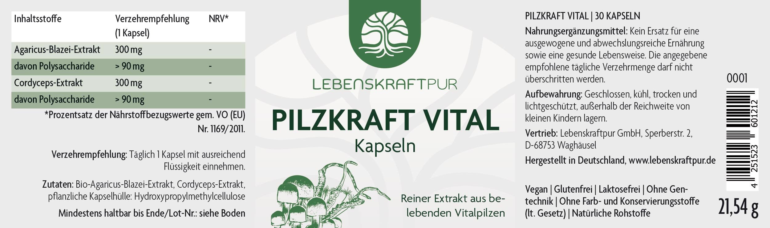 Produktbild Pilzkraft Vital Kapseln