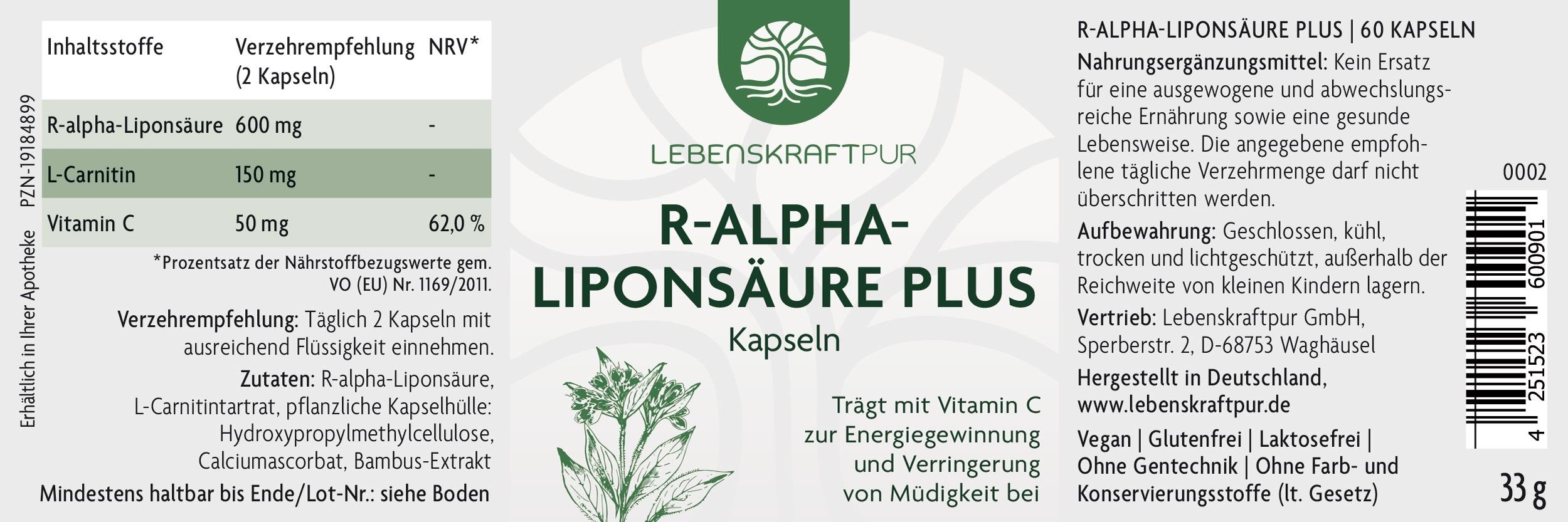 Produktbild R-Alpha-Liponsäure Plus Kapseln