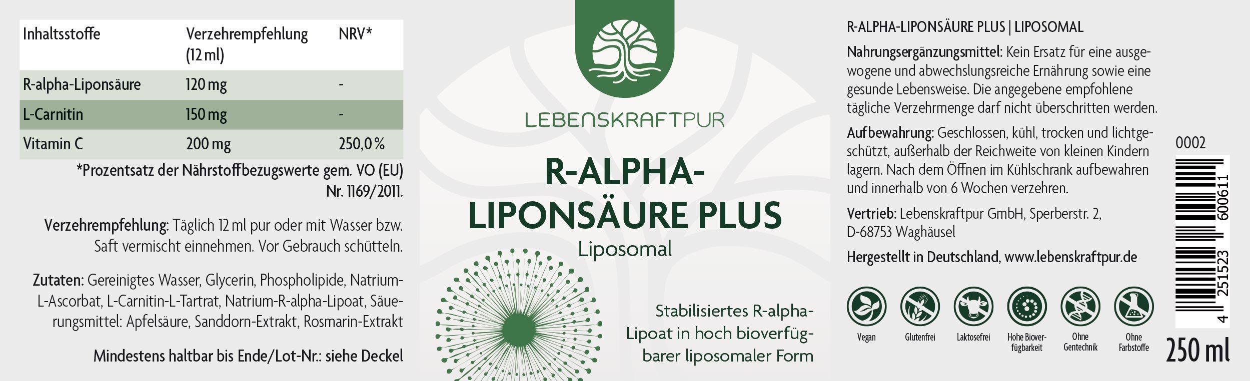 Produktbild R-Alpha-Liponsäure Plus Liposomal