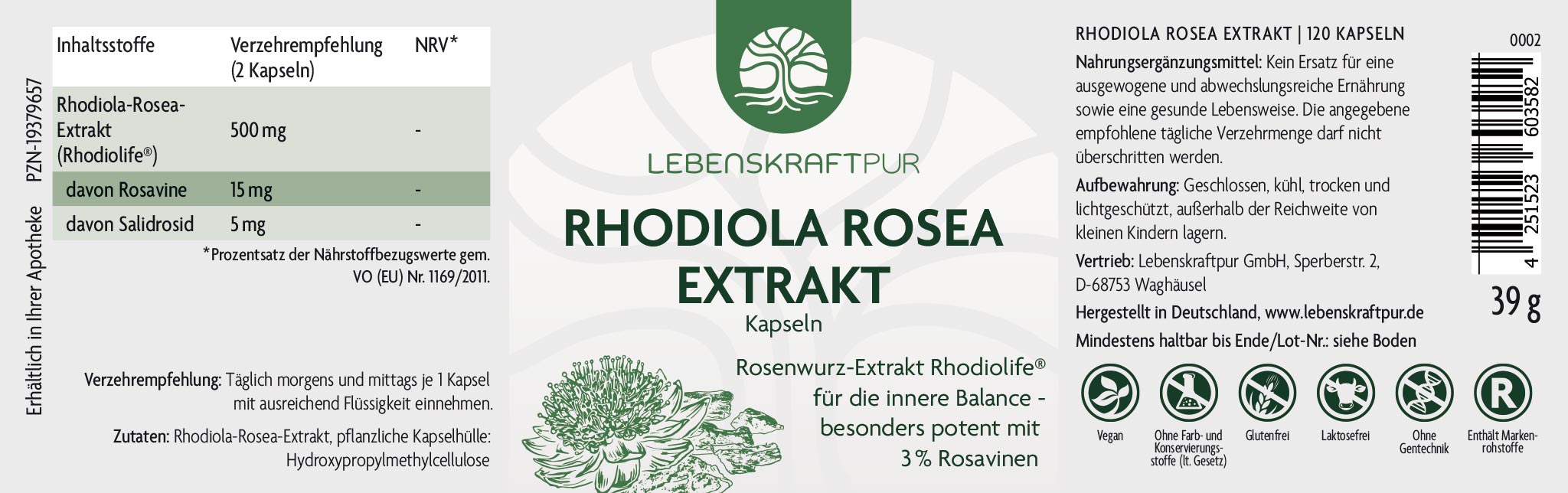 Rhodiola Rosea Extrakt Kapseln