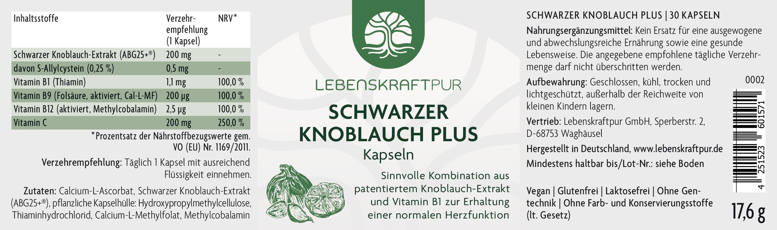 Produktbild Schwarzer Knoblauch Plus Kapseln
