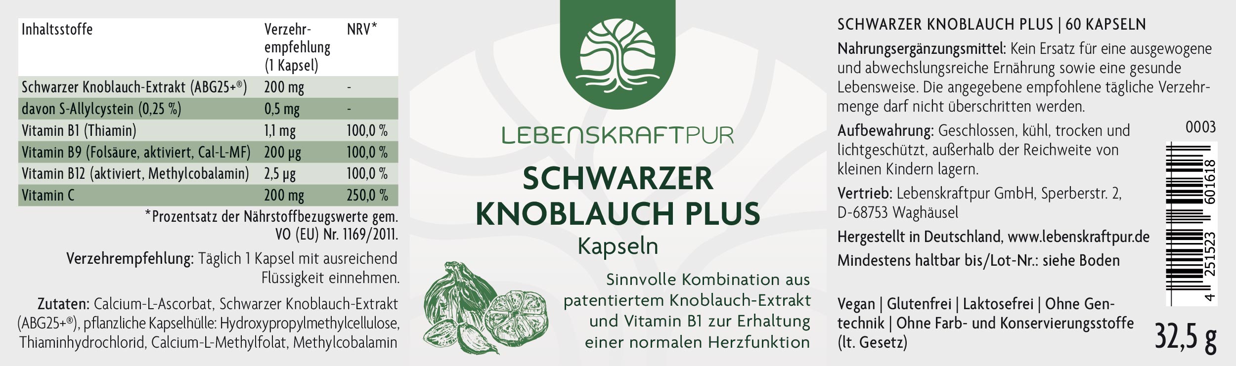 Produktbild Schwarzer Knoblauch Plus Kapseln