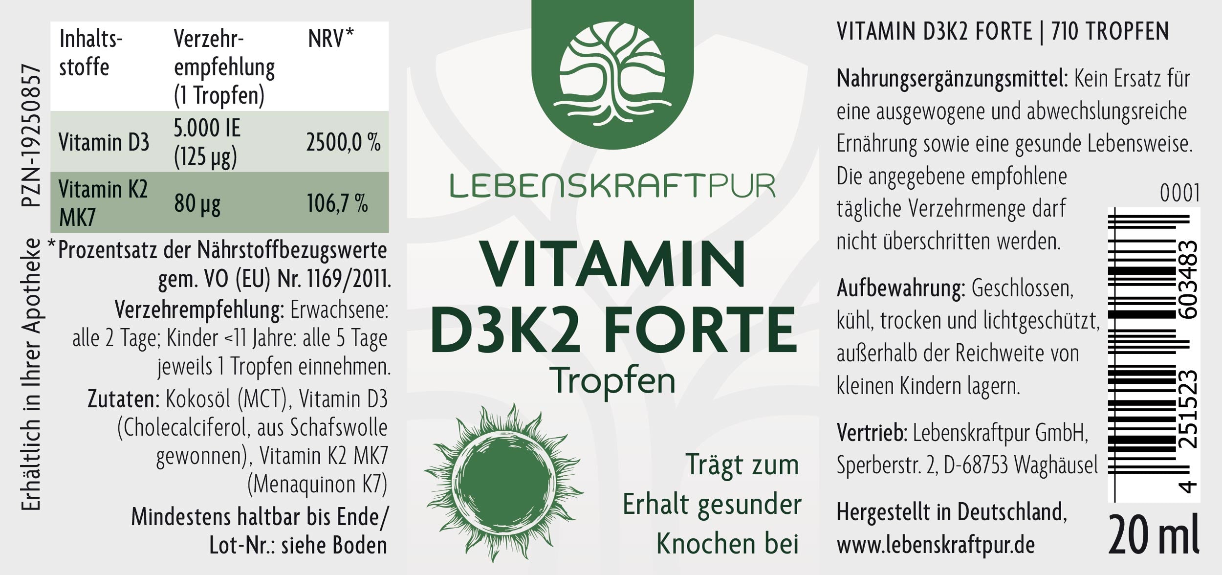 Produktbild Vitamin D3K2 Forte Tropfen