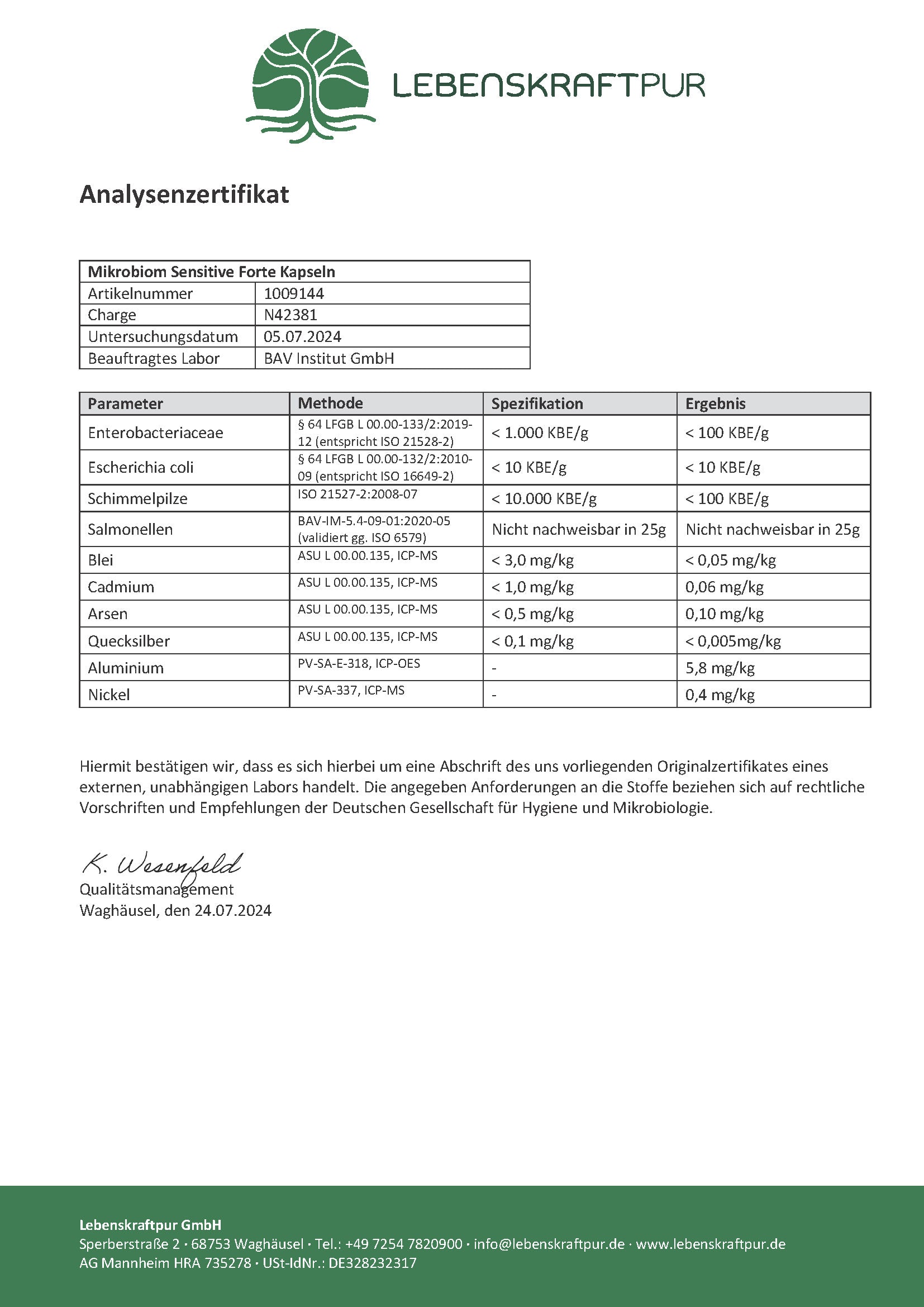 Produktbild Mikrobiom Sensitiv Forte Kapseln