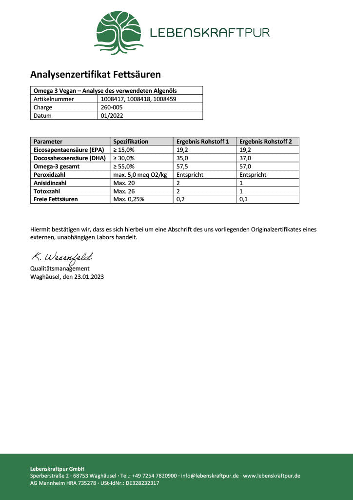 Produktbild Omega 3 Vegan Kapseln