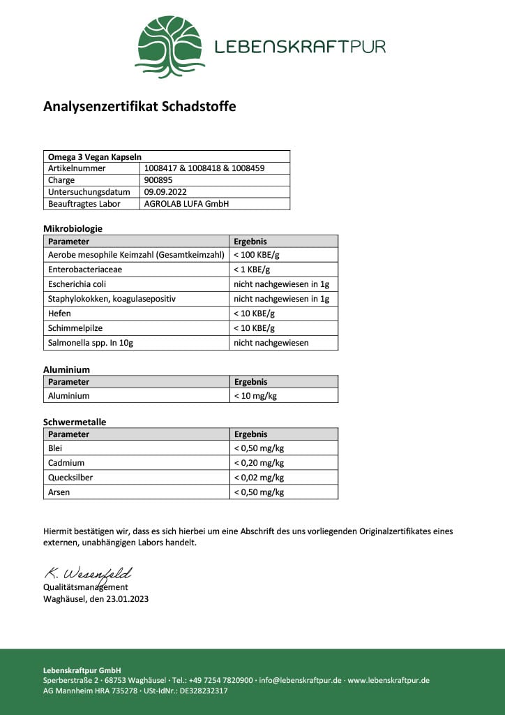 Produktbild Omega 3 Vegan Kapseln