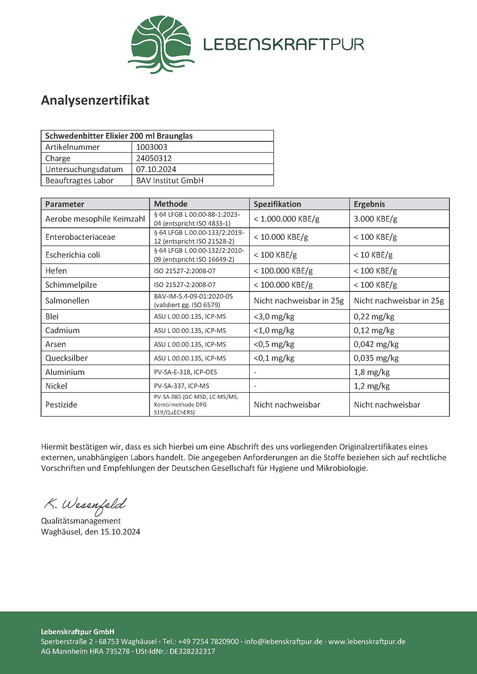 Produktbild Schwedenbitter Elixier