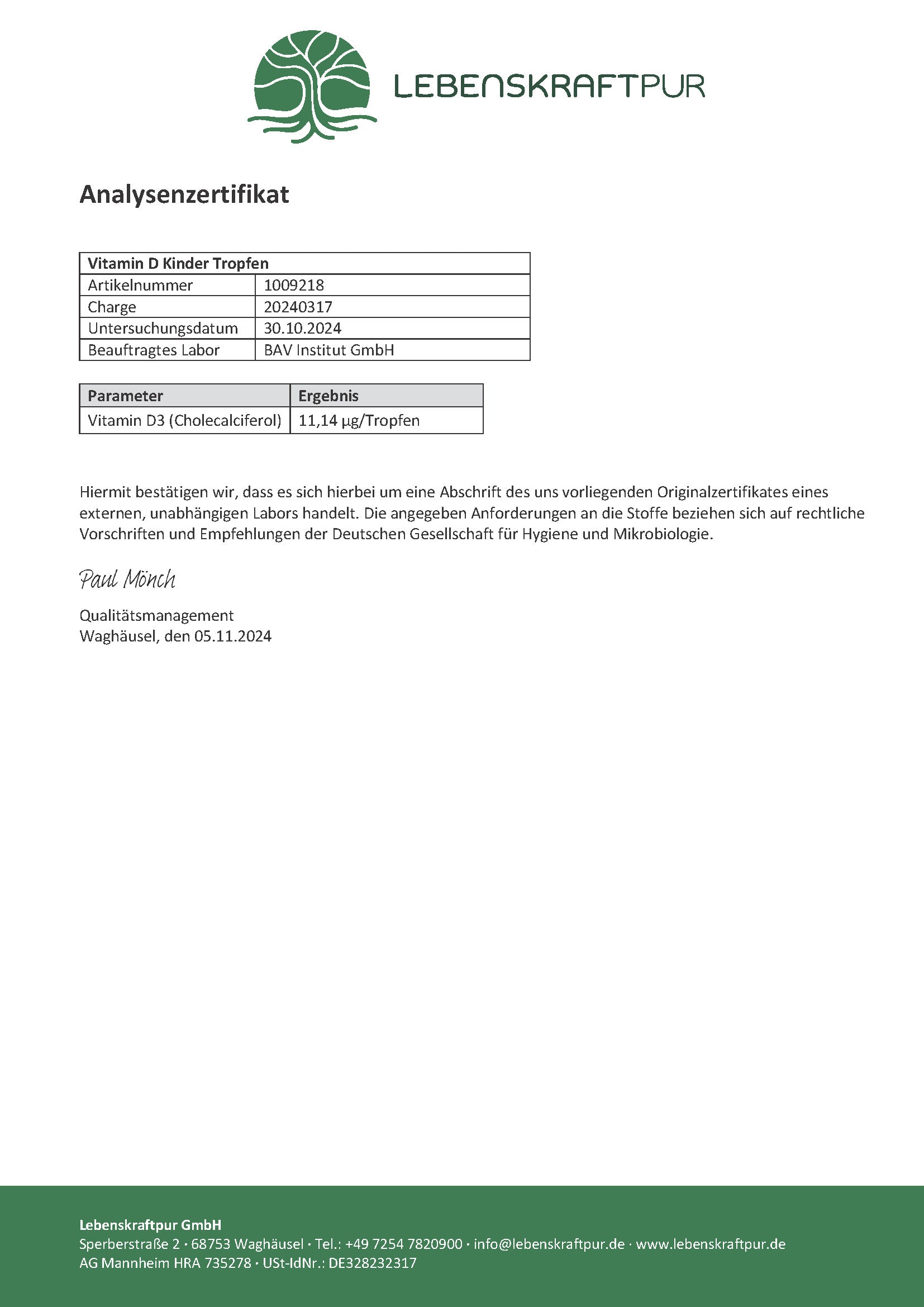 Produktbild Vitamin D Kinder Tropfen