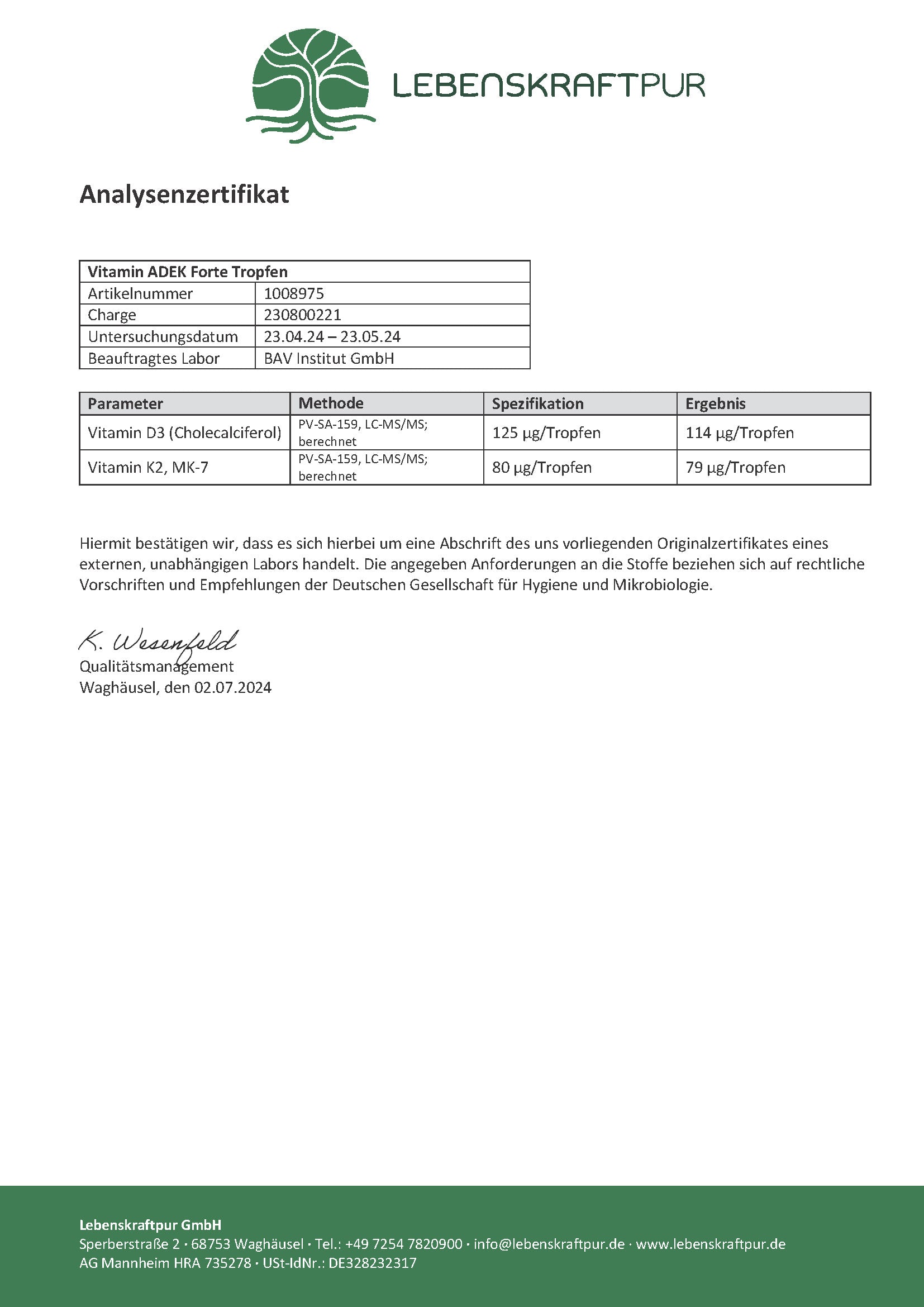Produktbild Vitamin ADEK Forte Tropfen