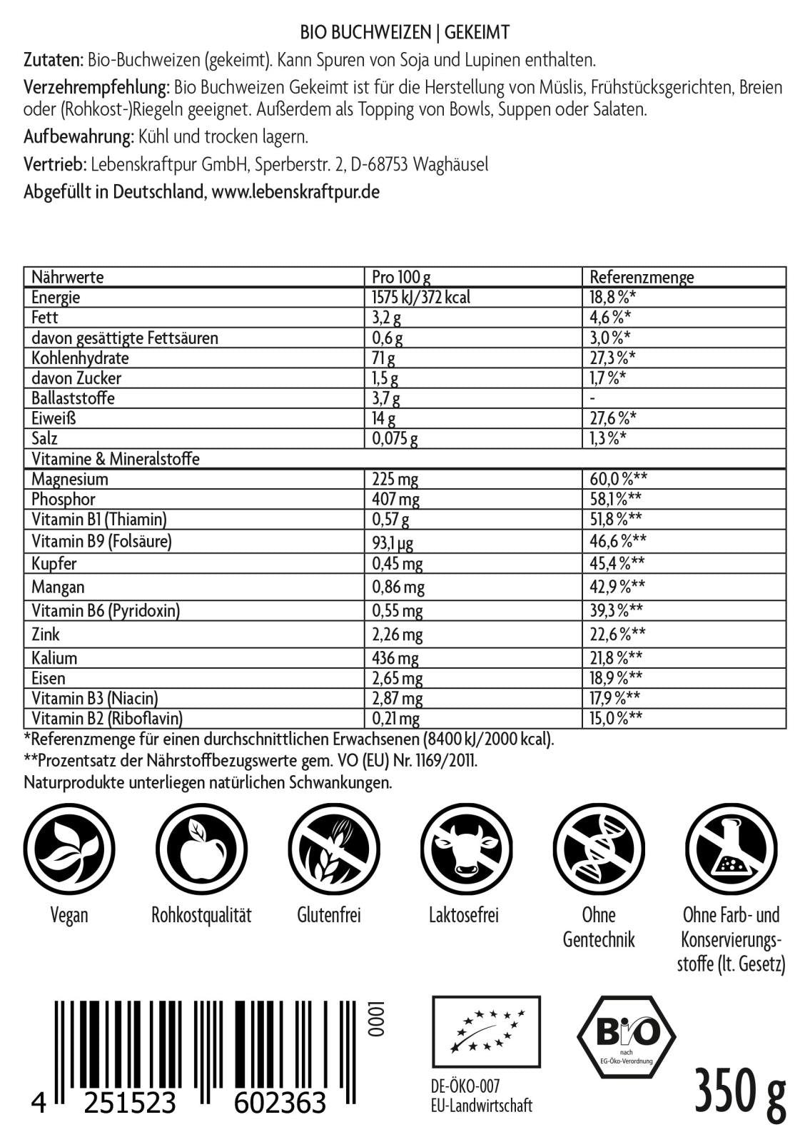Produktbild Bio Buchweizen Gekeimt