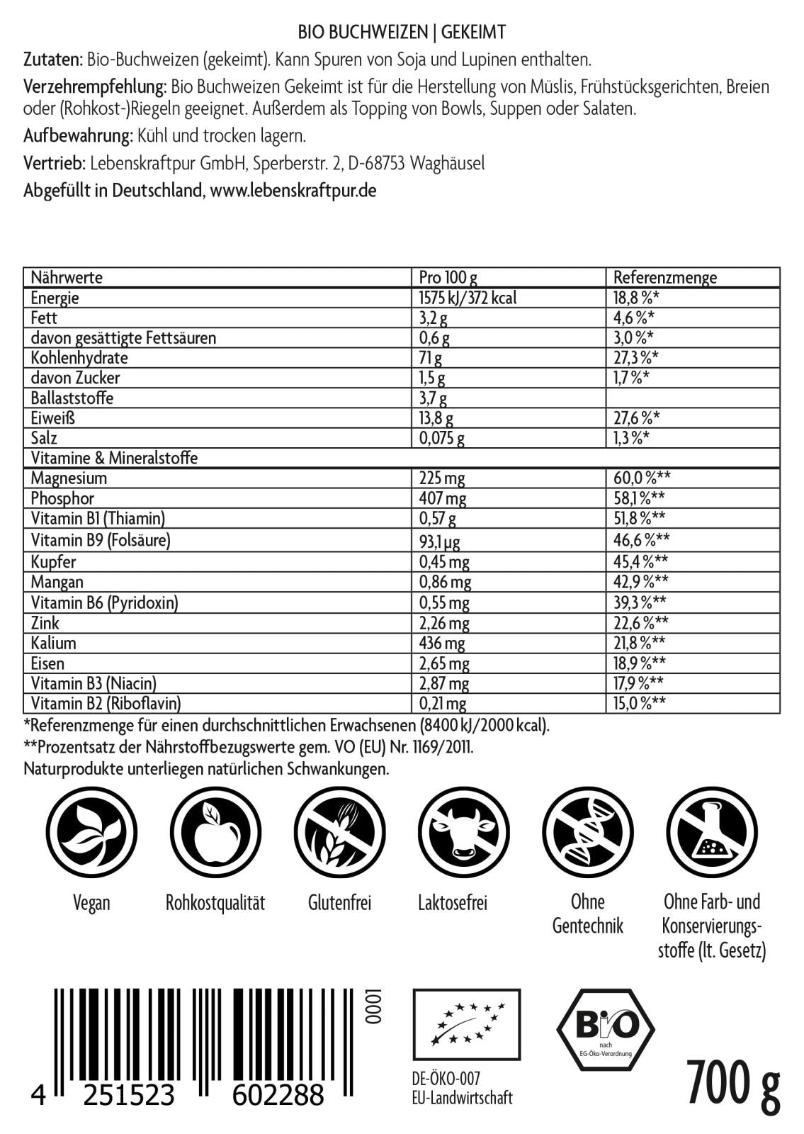 Produktbild Bio Buchweizen Gekeimt