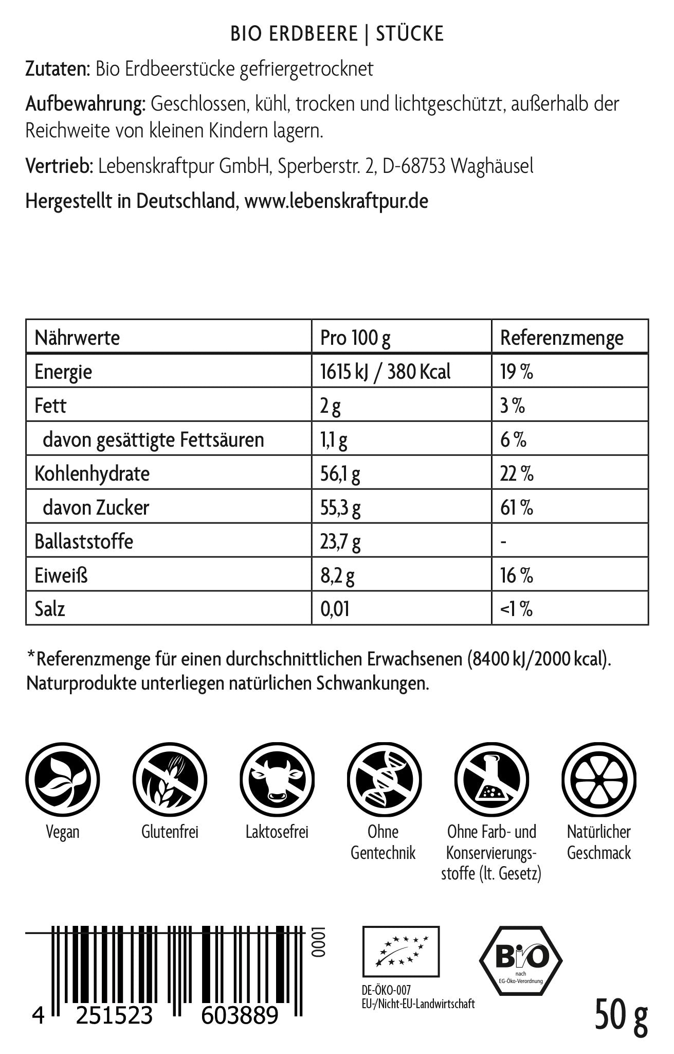 Bio Erdbeere Stücke