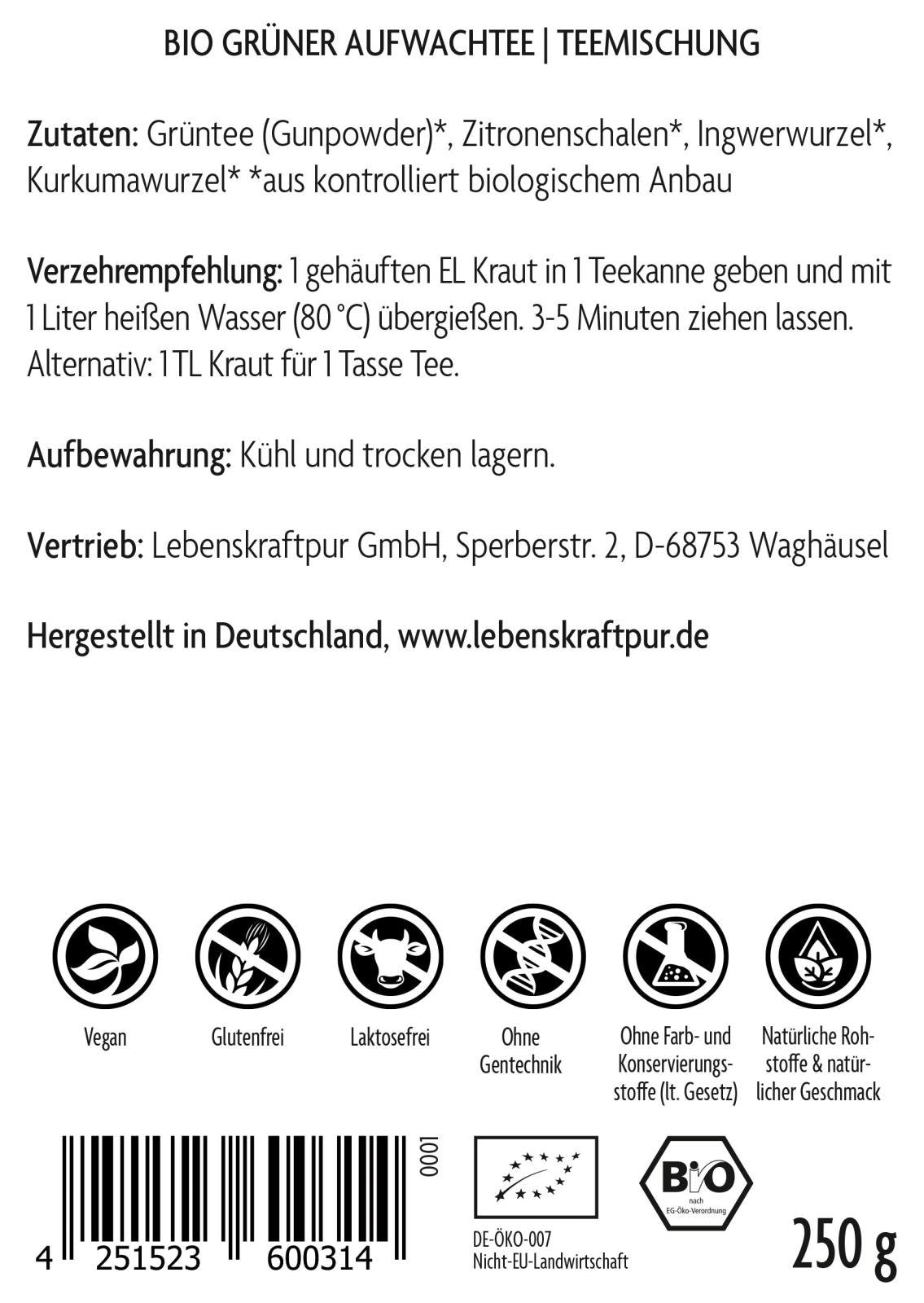 Produktbild Bio Grüner Aufwachtee Teemischung