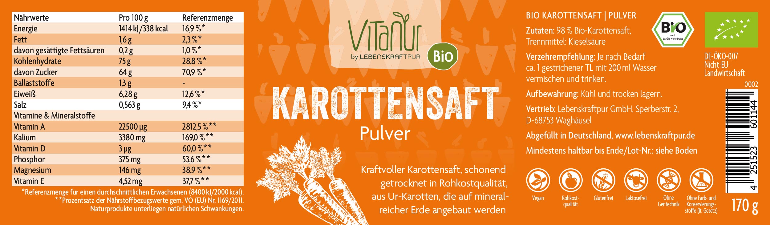 Bio Karottensaft Pulver