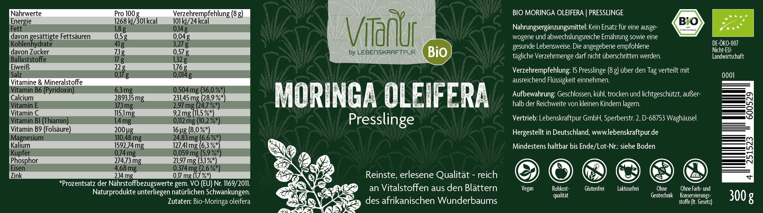Produktbild Bio Moringa Oleifera Presslinge
