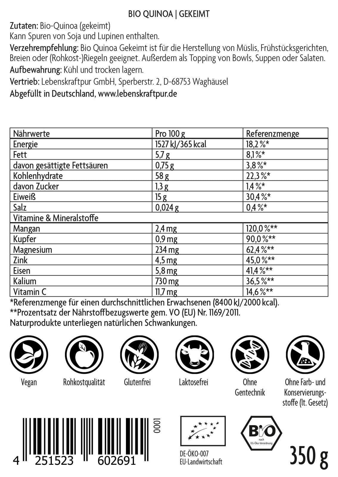 Produktbild Bio Quinoa Gekeimt