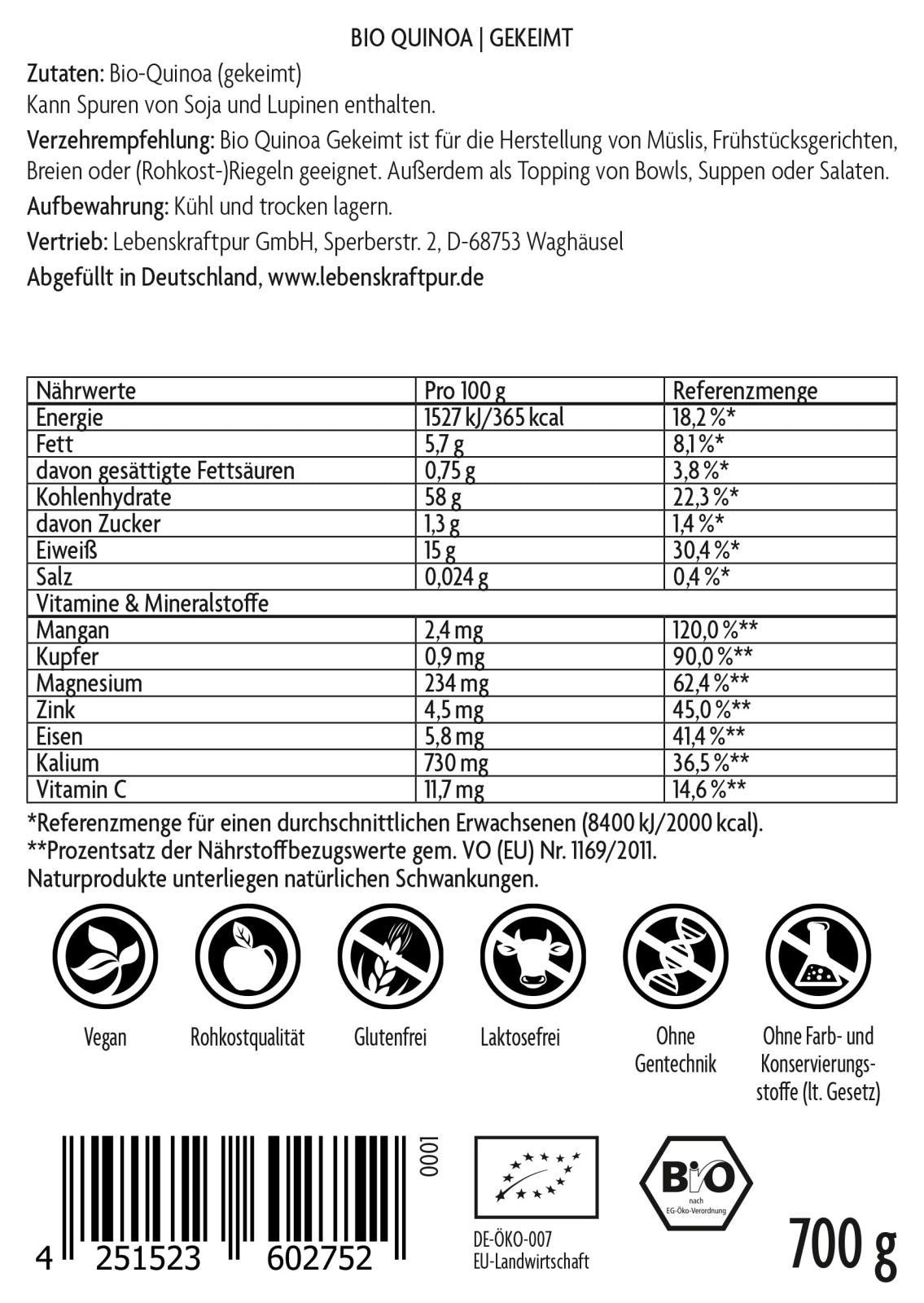 Produktbild Bio Quinoa Gekeimt