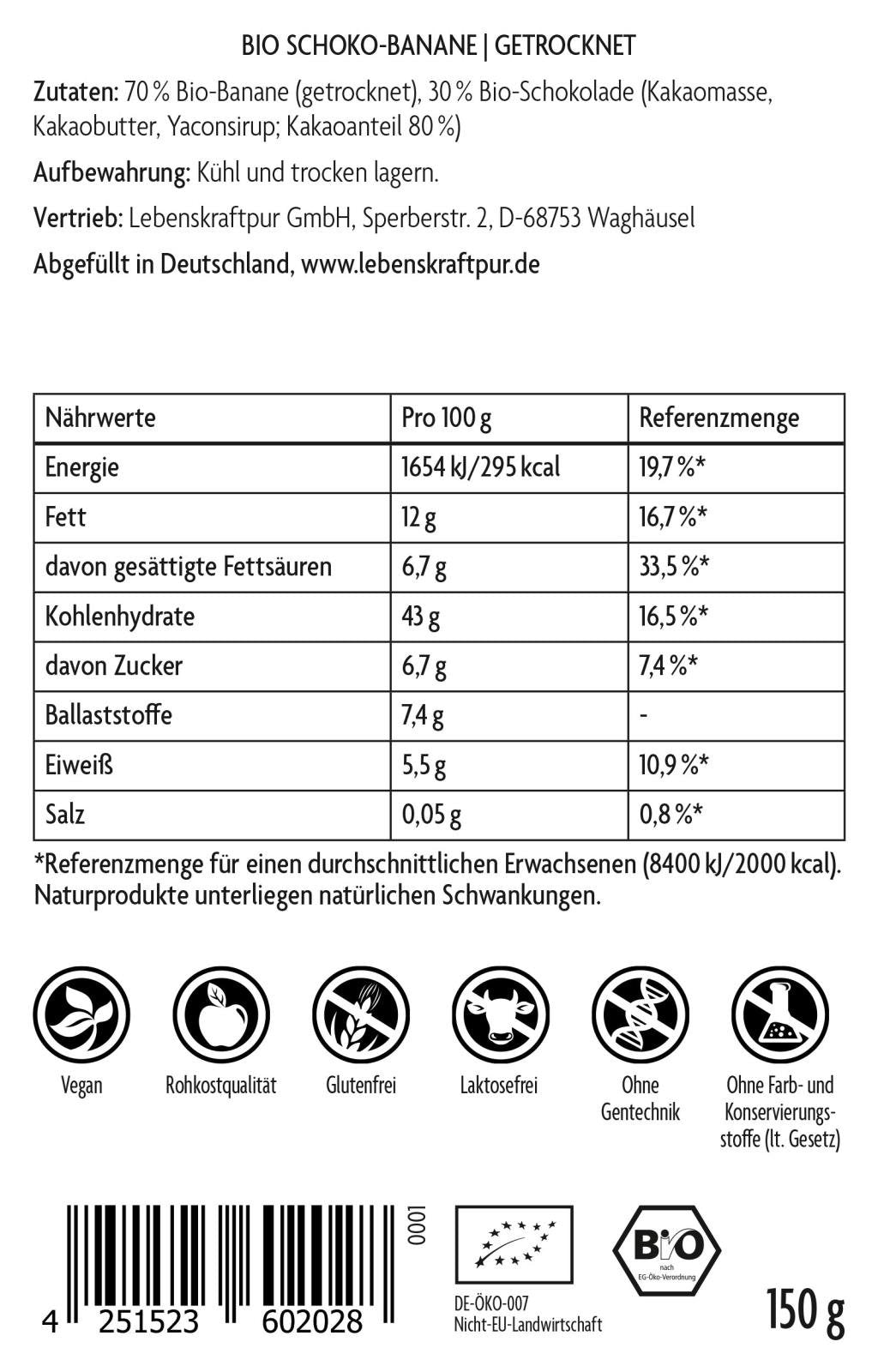 Produktbild Bio Schoko-Banane Getrocknet