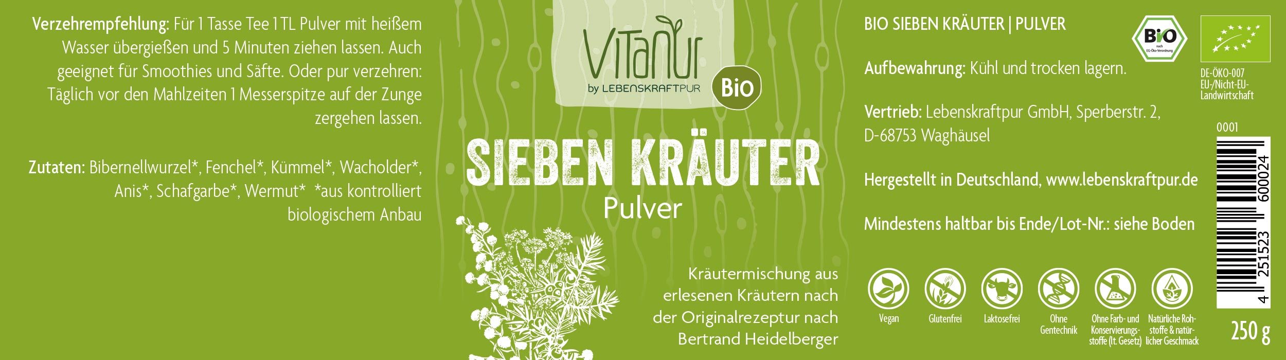Produktbild Bio Sieben Kräuter Pulver