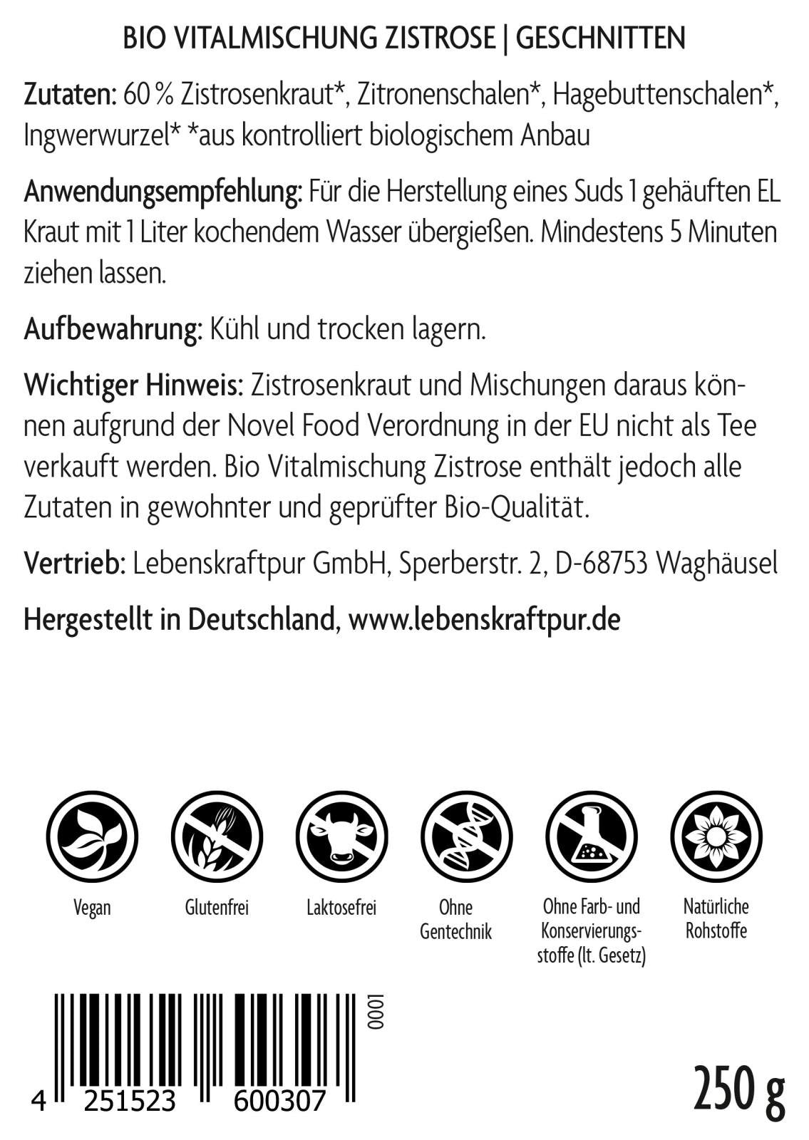 Produktbild Bio Vitalmischung Zistrose Geschnitten