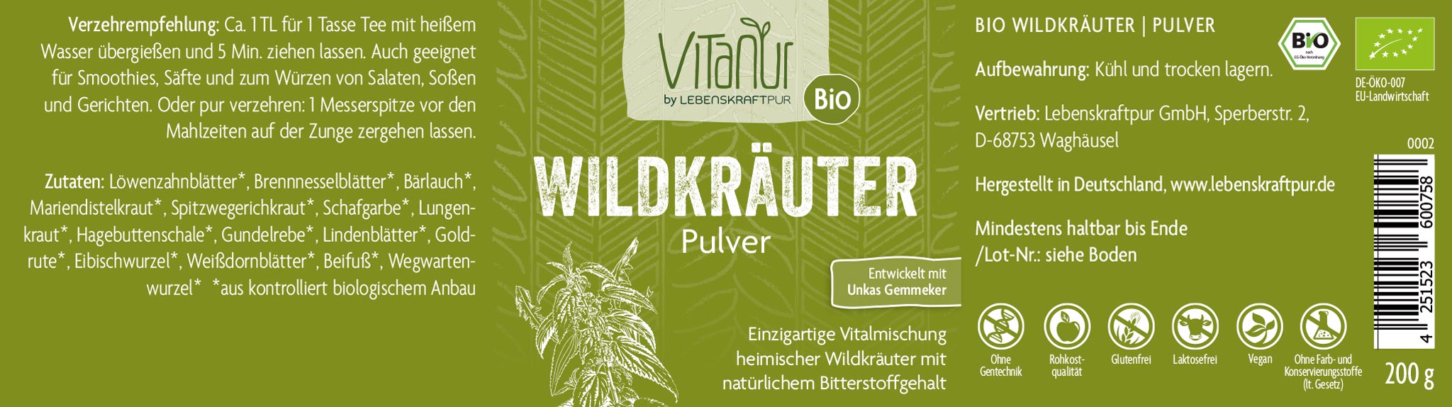Produktbild Bio Wildkräuter Pulver