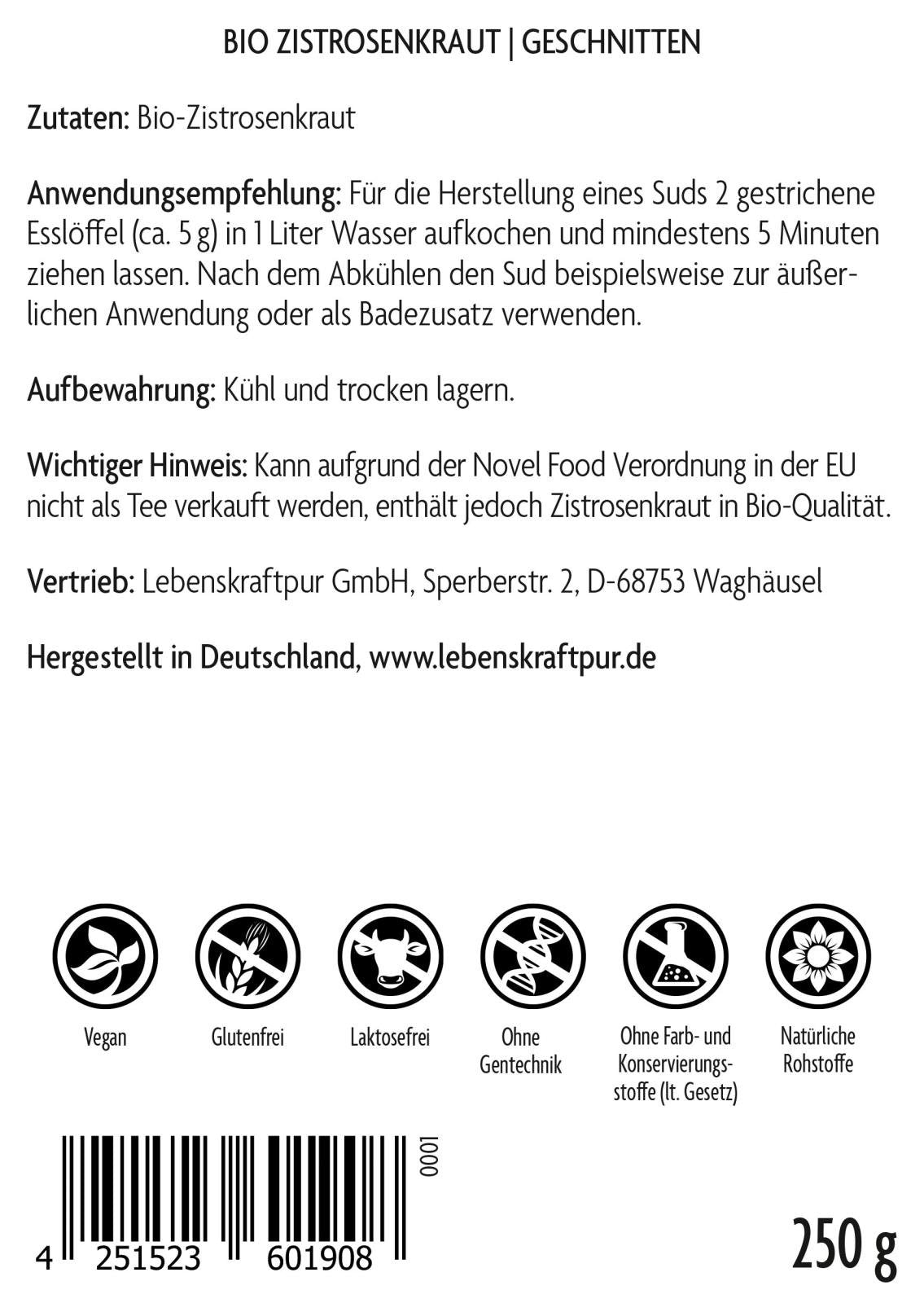 Produktbild Bio Zistrosenkraut Geschnitten