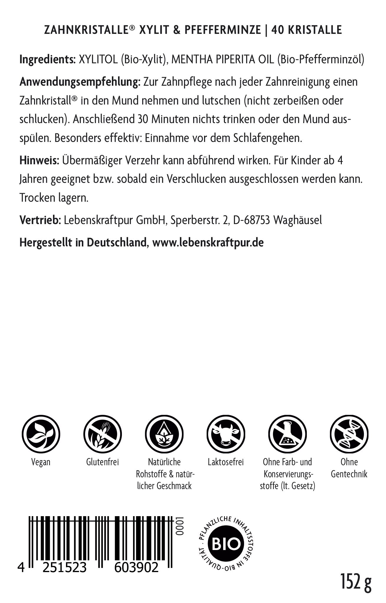 Zahnkristalle® Xylit & Pfefferminze