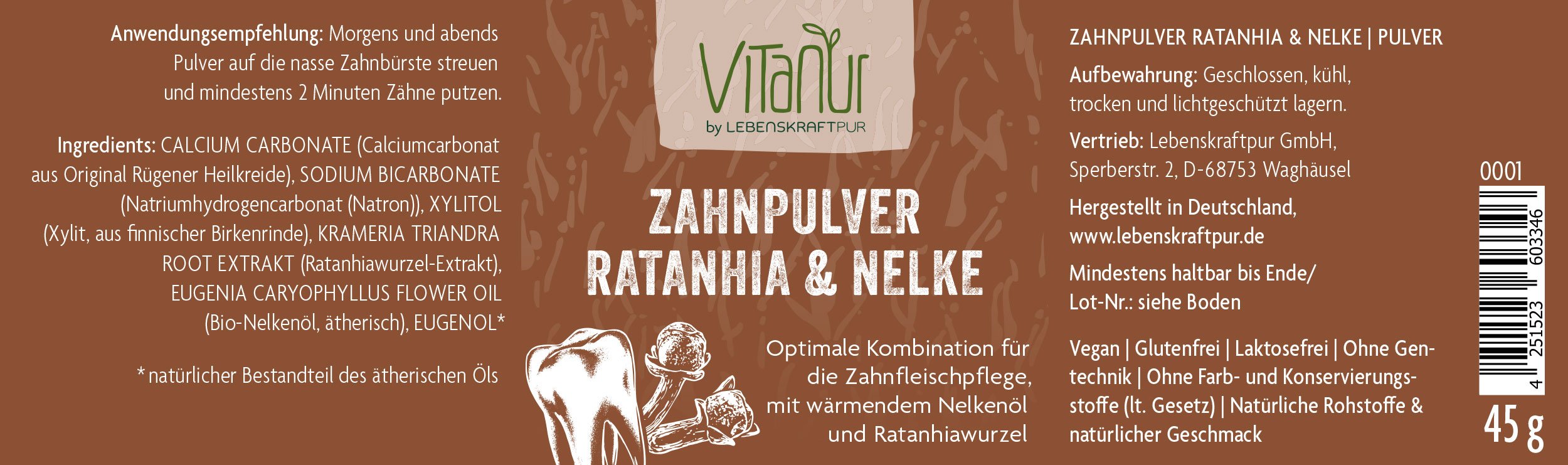 Produktbild Zahnpulver Ratanhia & Nelke