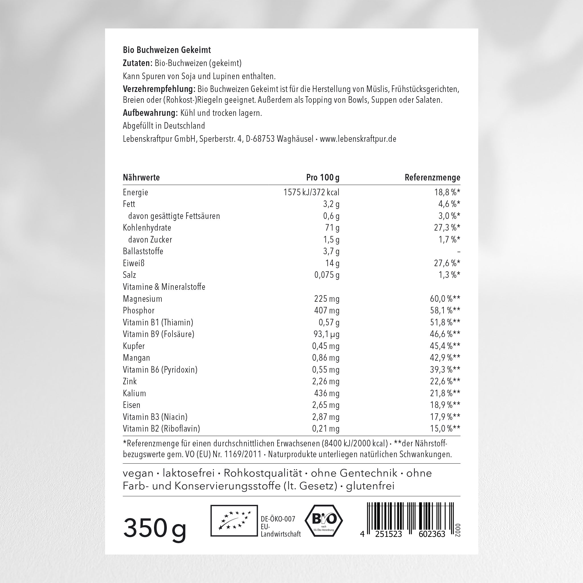 Bio Buchweizen Gekeimt