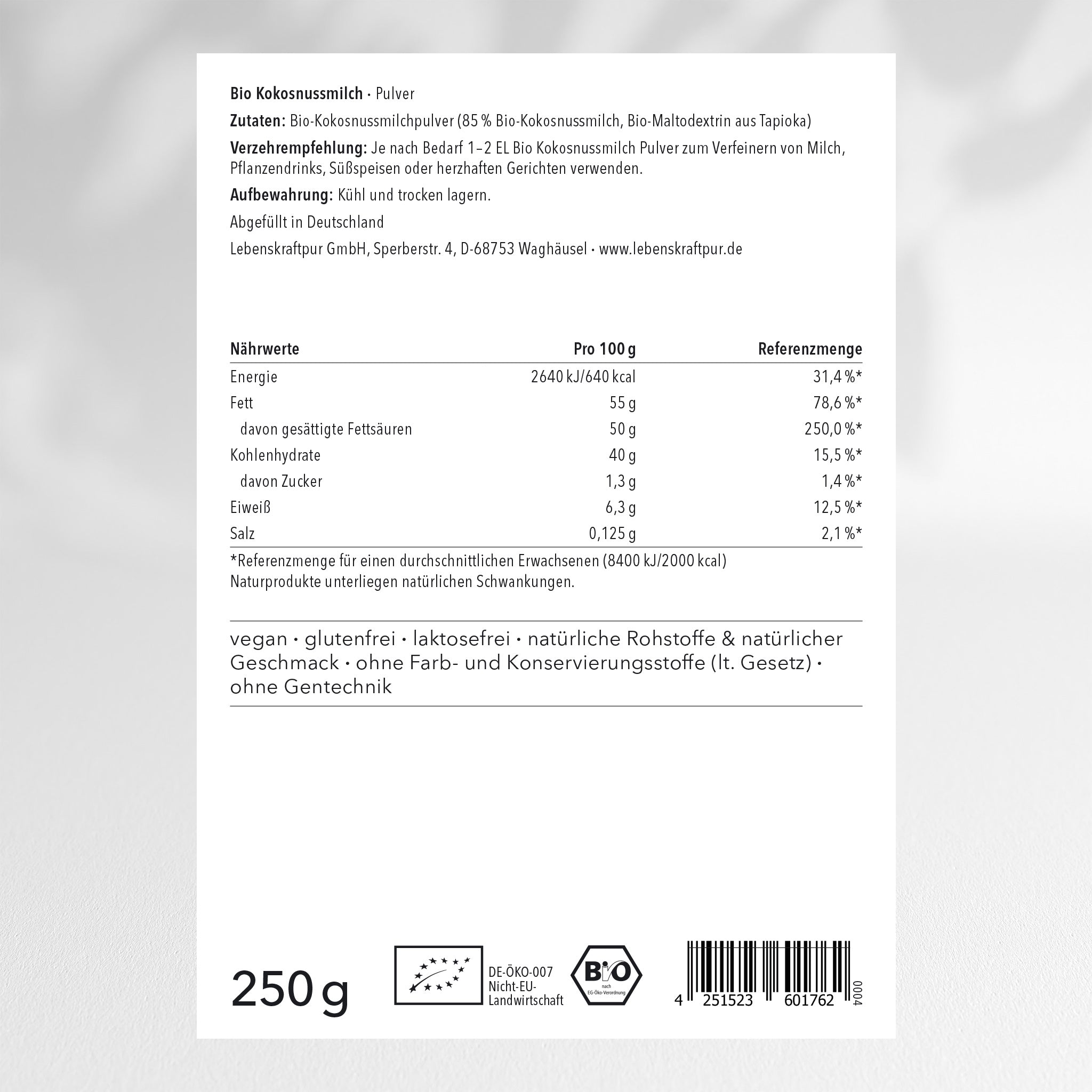 Bio Kokosnussmilch Pulver