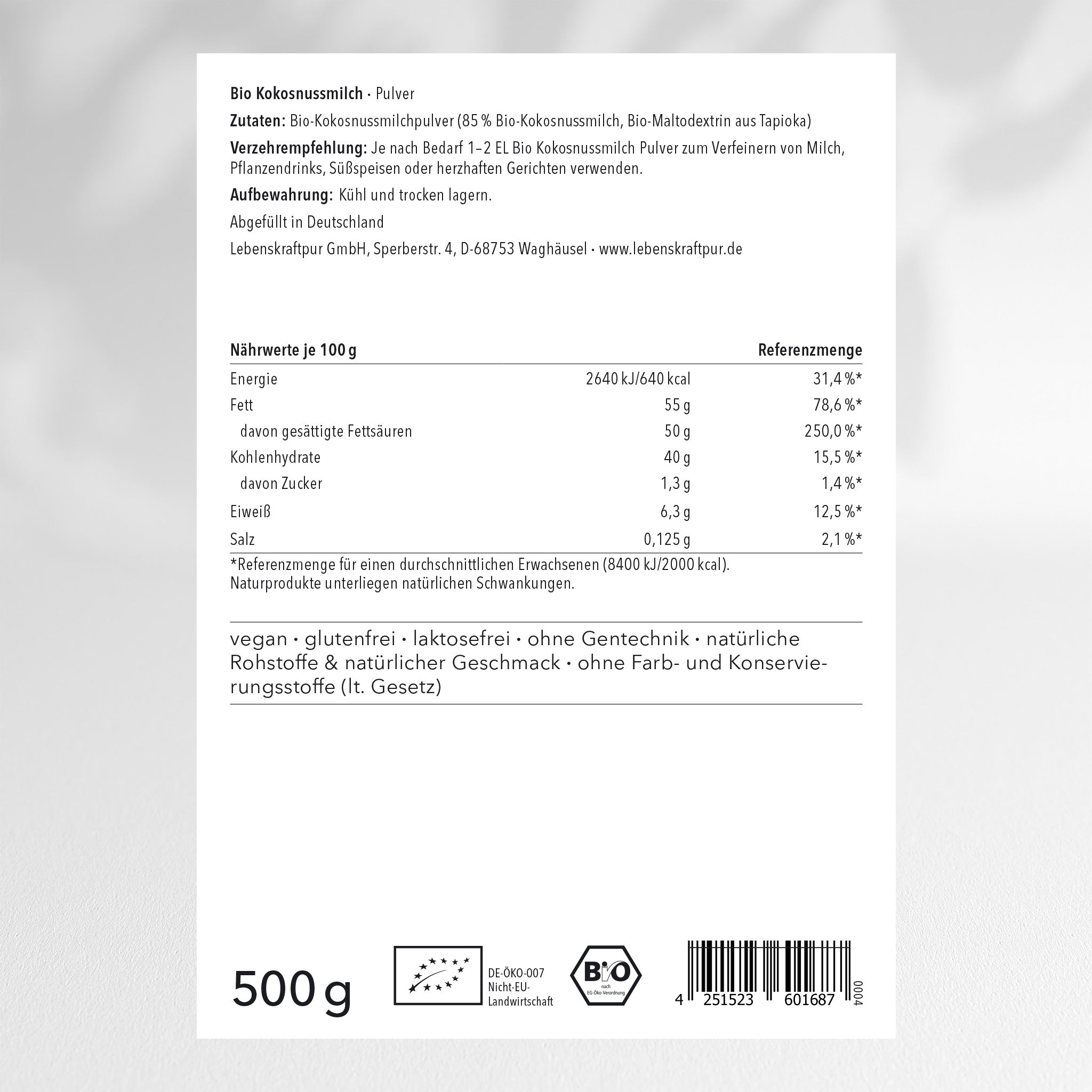 Bio Kokosnussmilch Pulver