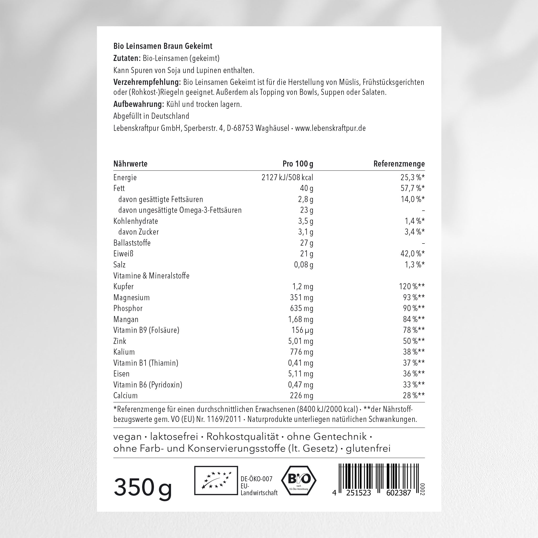 Bio Leinsamen Braun Gekeimt